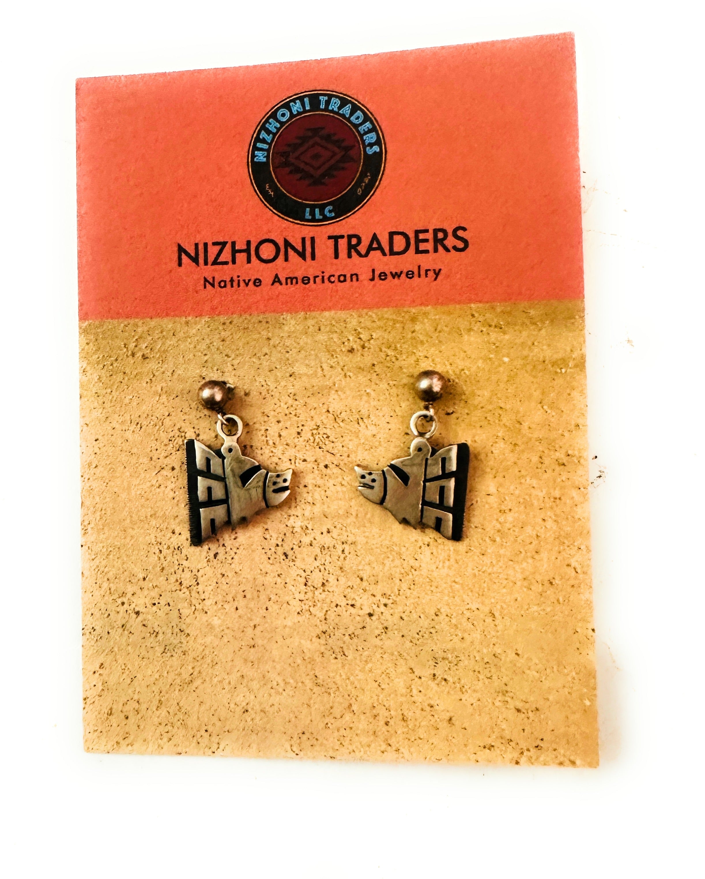 Hopi Sterling Silver Pig Dangle Earrings