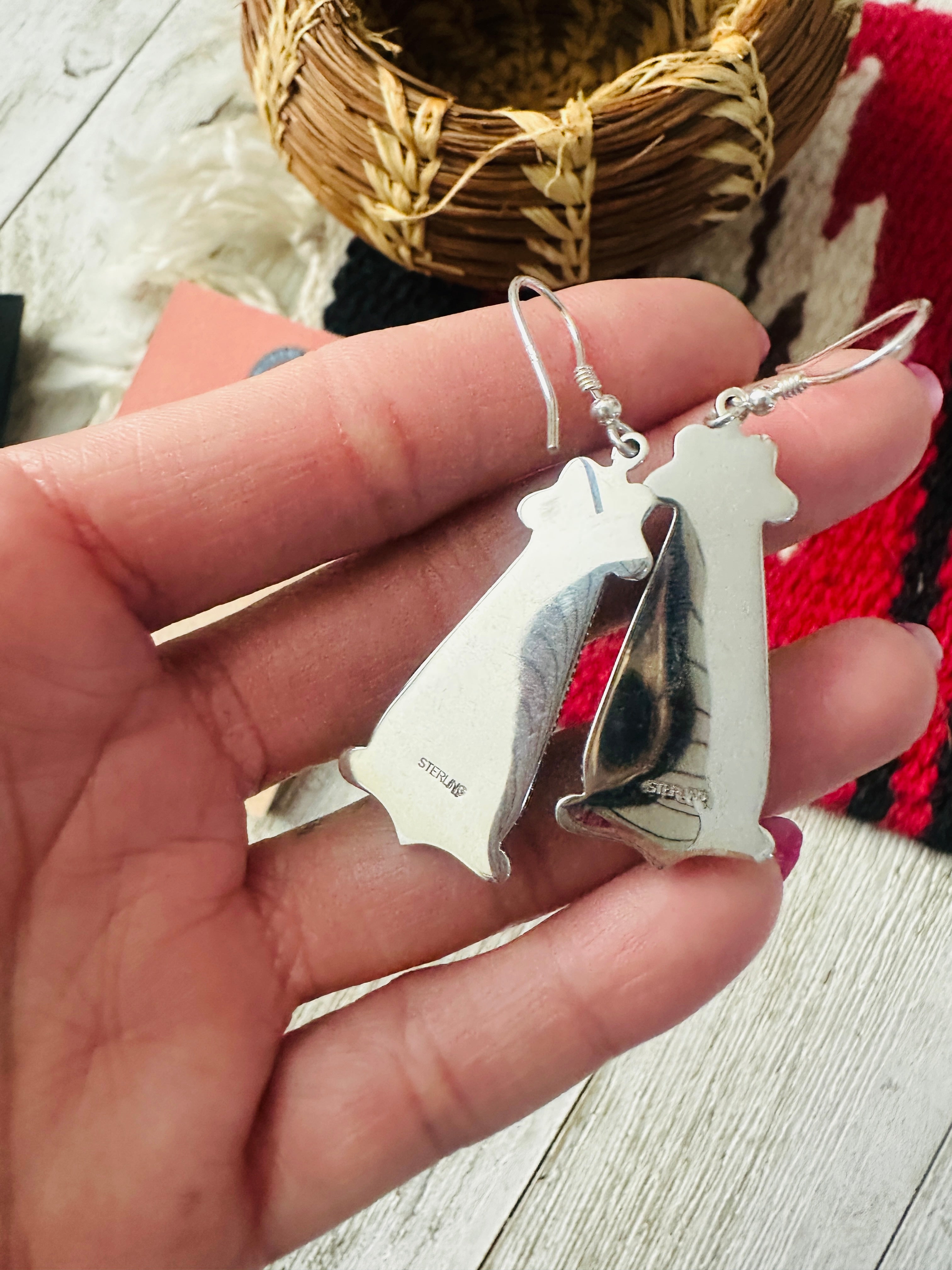 Handcrafted Sonoran Jasper & Sterling Silver Dangle Earrings