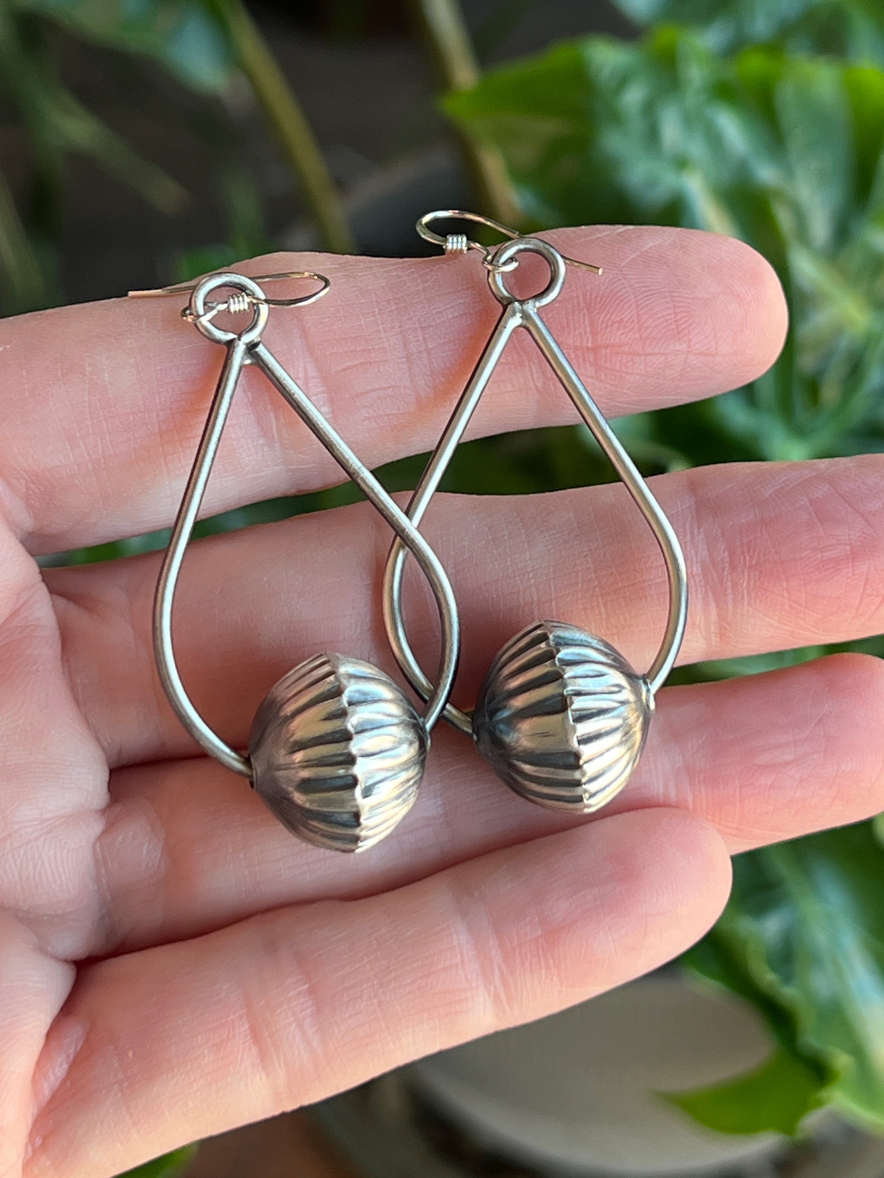 Sterling Silver Handcrafted Bead Drop Dangle Earrings by Preston Haley