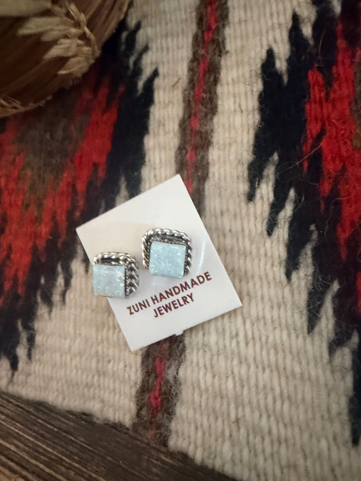 Handcrafted Opal & Sterling Silver Stud Earrings
