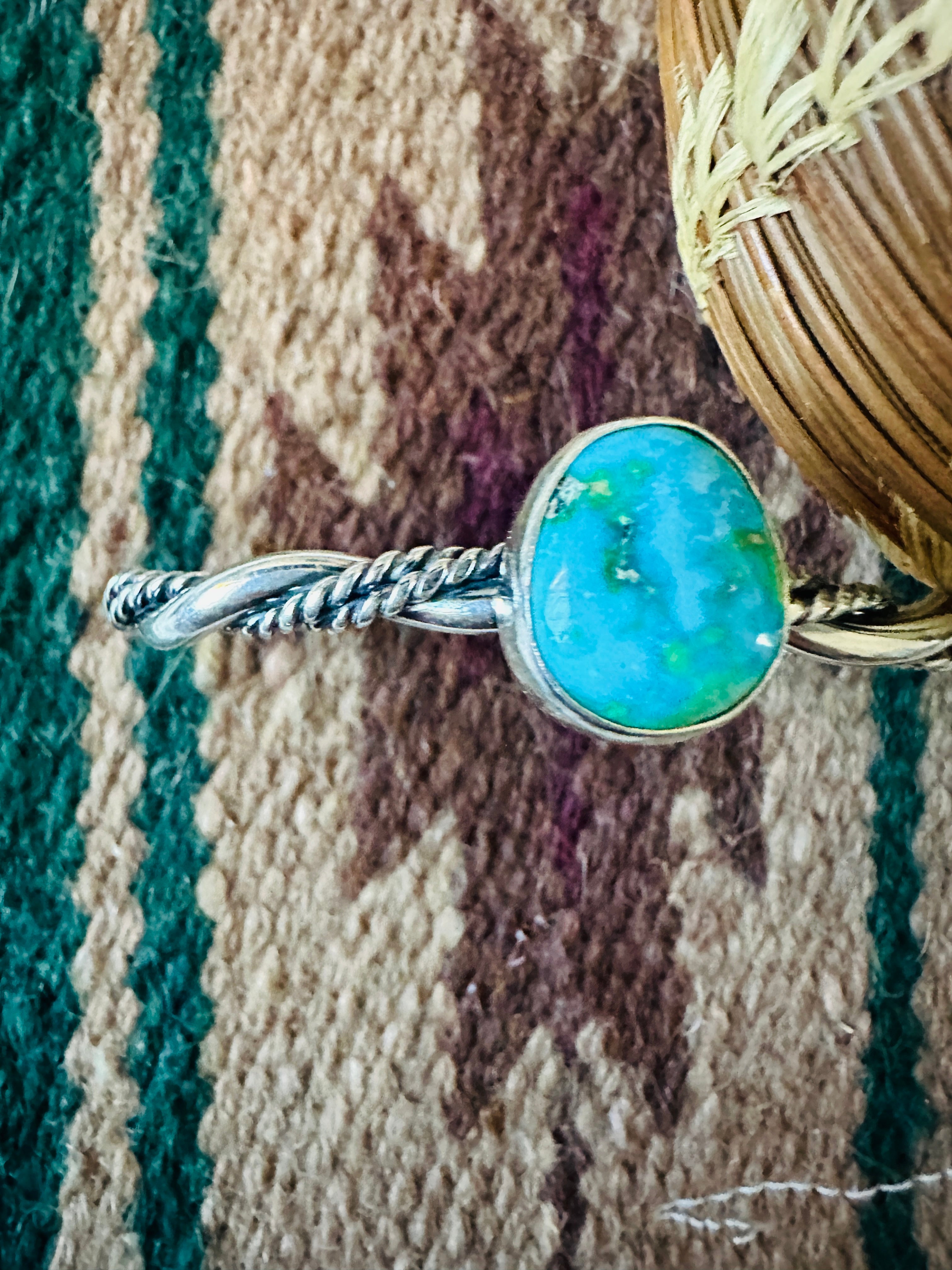 Navajo Sonoran Mountain Turquoise & Sterling Silver Cuff Bracelet