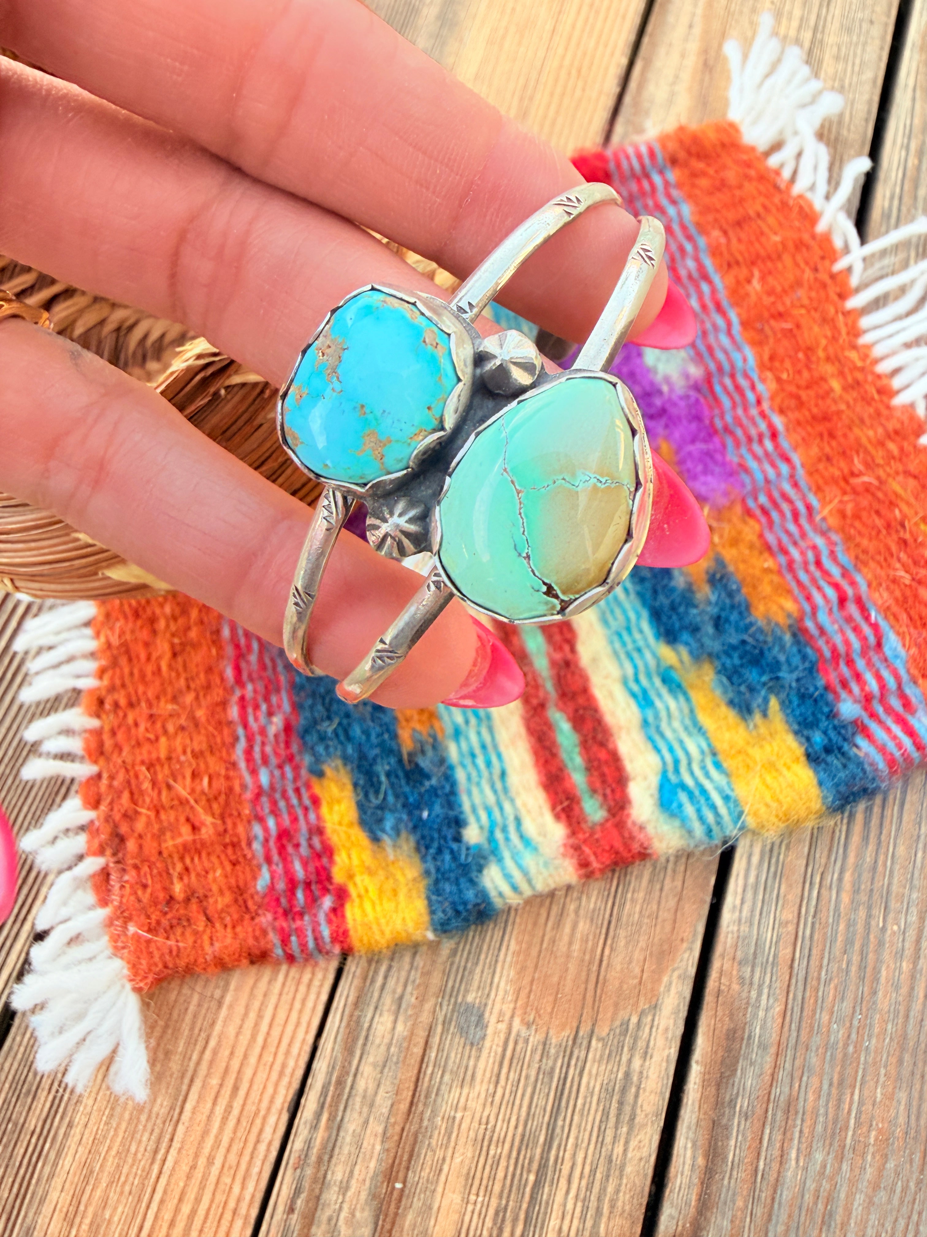 Handcrafted Turquoise & Sterling Silver Cuff Bracelet