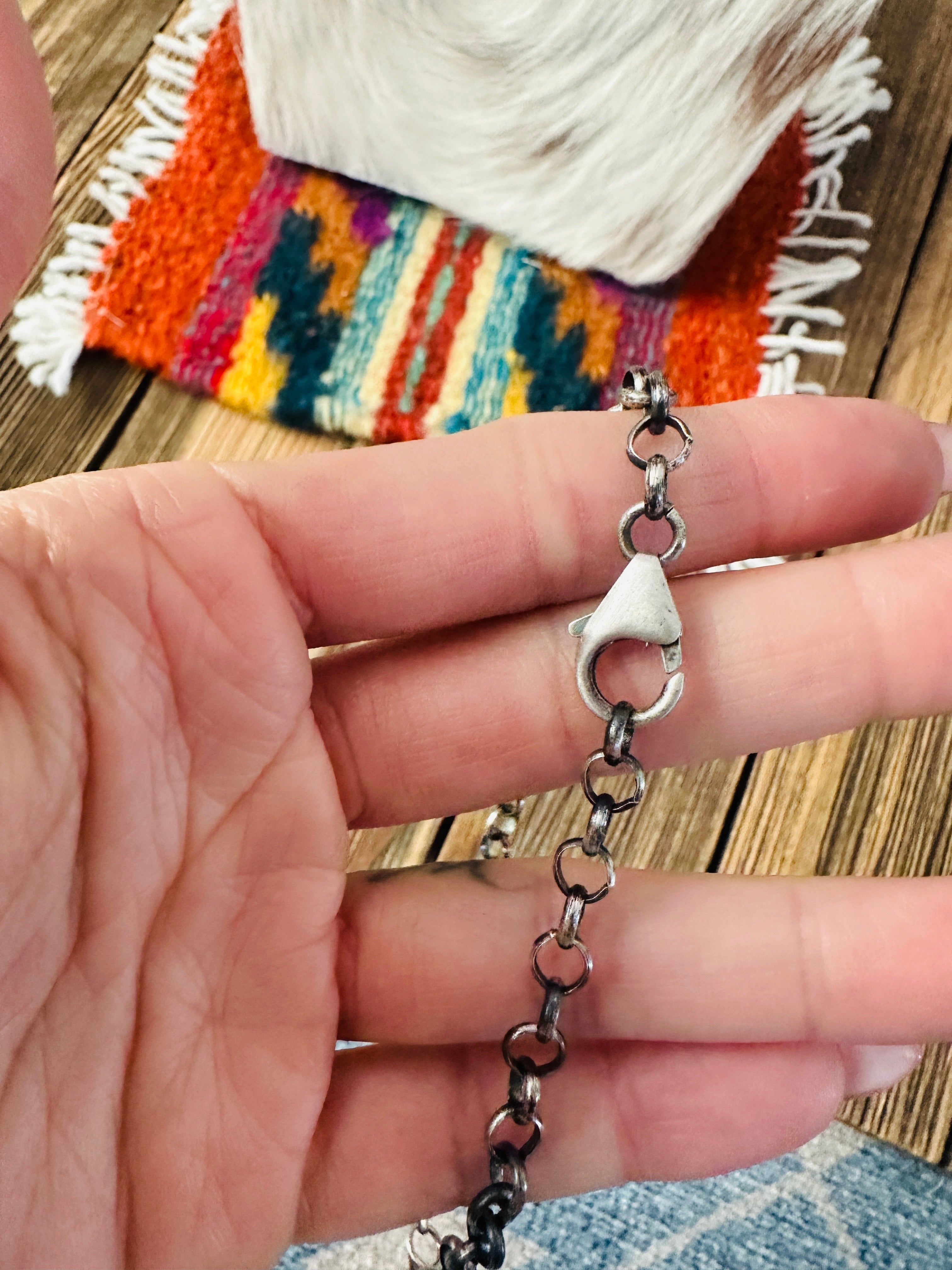 Handcrafted Turquoise & Sterling Silver Cluster Necklace by Jacqueline Silver