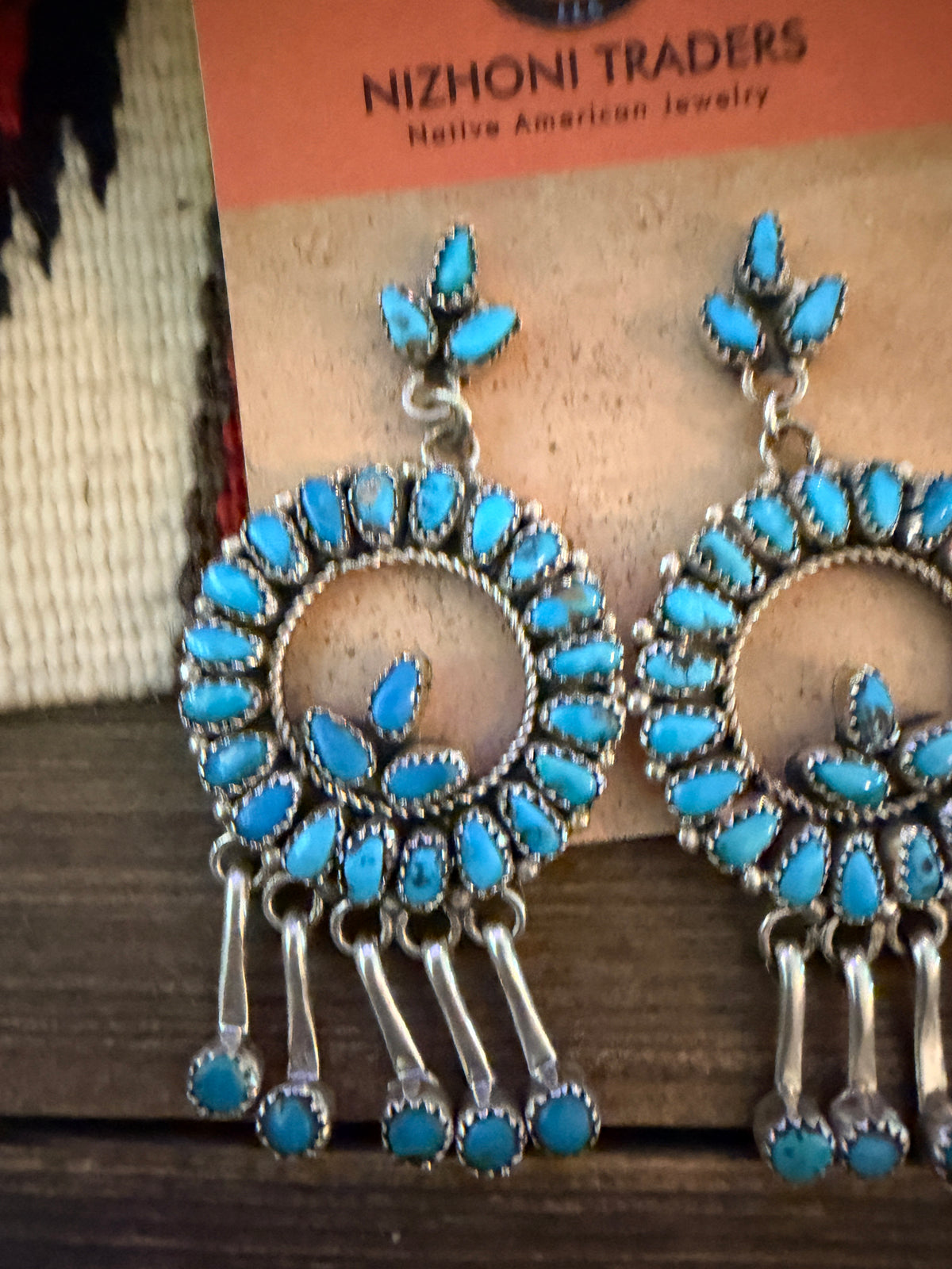 Handcrafted Sleeping Beauty Turquoise & Sterling Silver Cluster Dangle Earrings by Juliana Williams