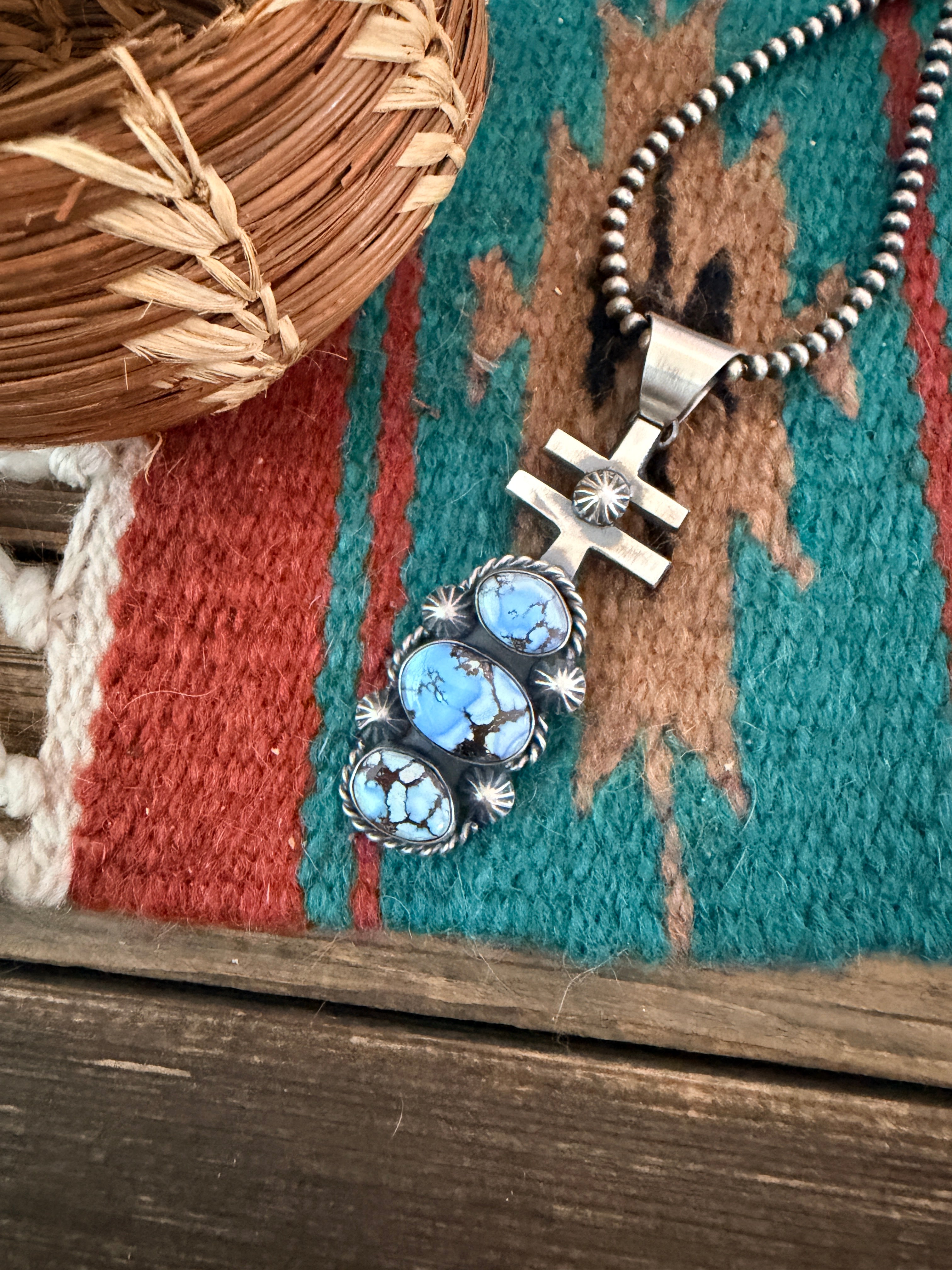 Handcrafted Sterling Silver & Golden Hills Turquoise Pendant by Chimney Butte