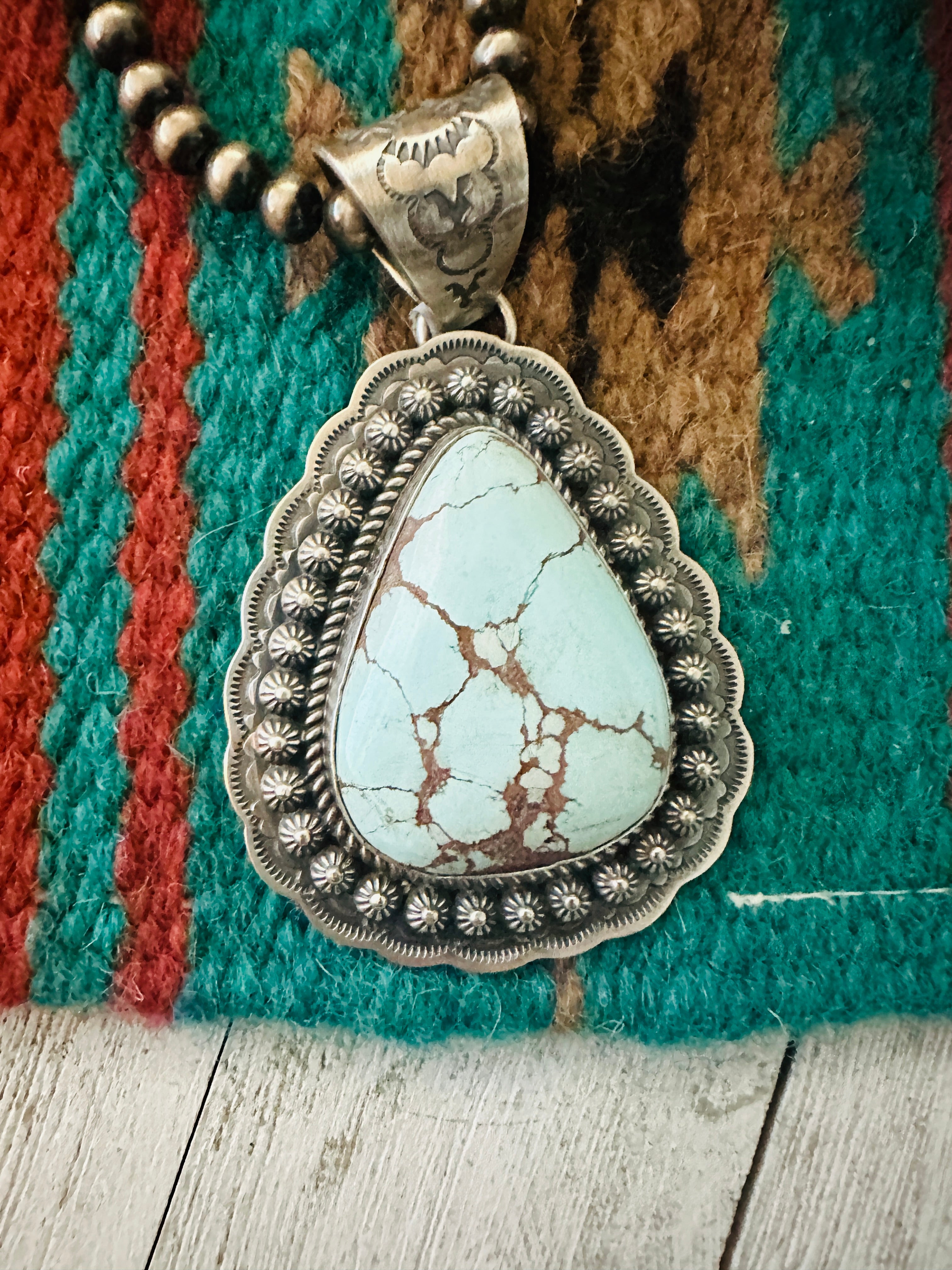 Navajo Sterling Silver & Golden Hills Turquoise Pendant