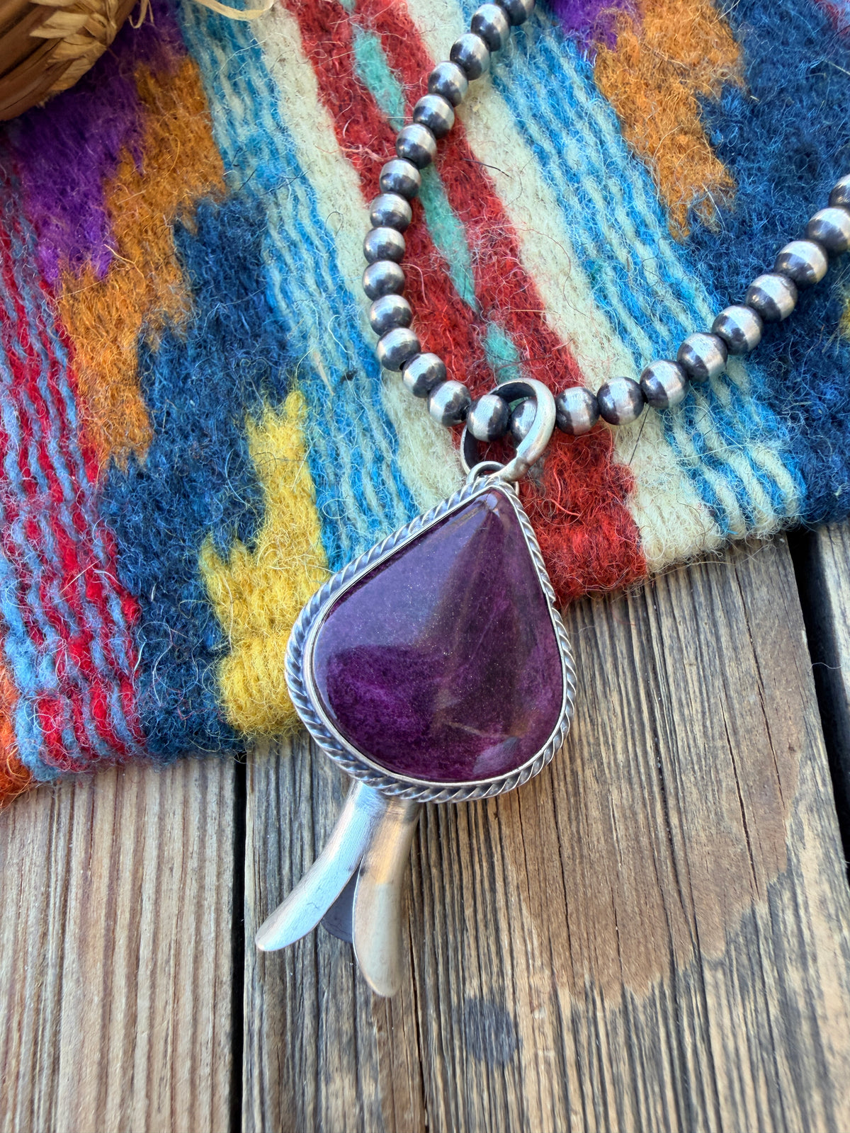 Handcrafted Sterling Silver & Purple Spiny Oyster Blossom Pendant