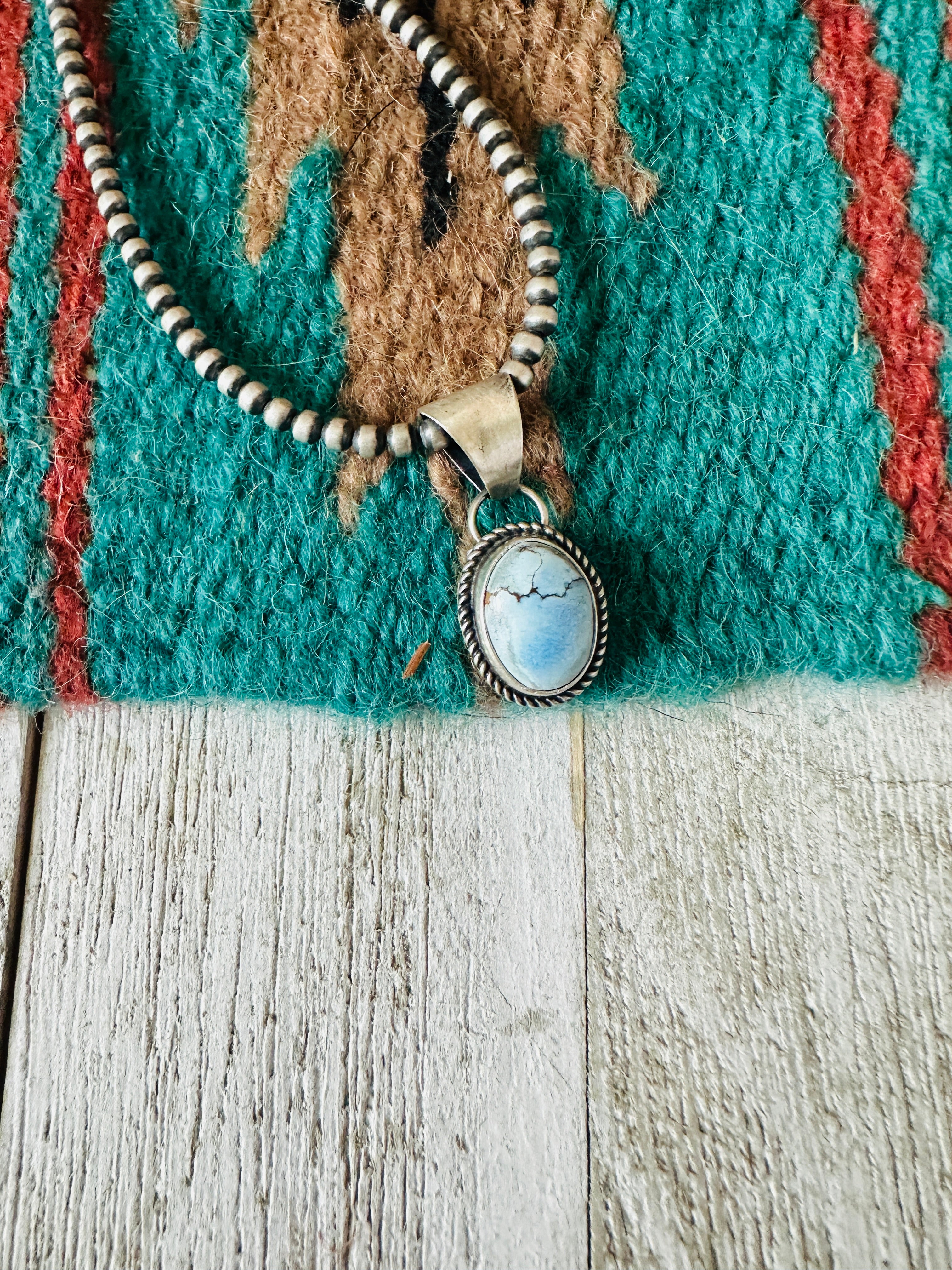 Navajo Sterling Silver & Golden Hills Turquoise Pendant