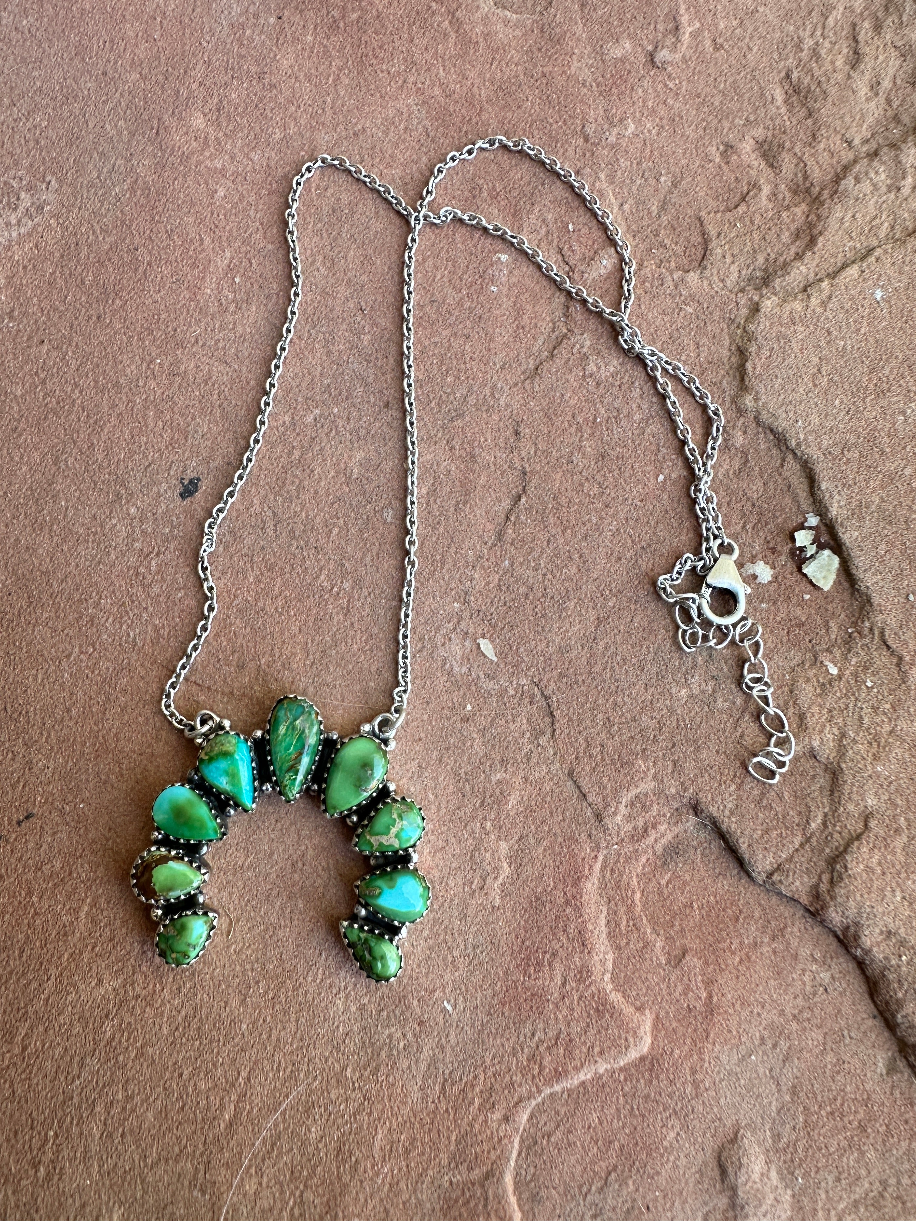 Beautiful Handmade Sterling Silver & Sonoran Mountain Turquoise Naja Necklace