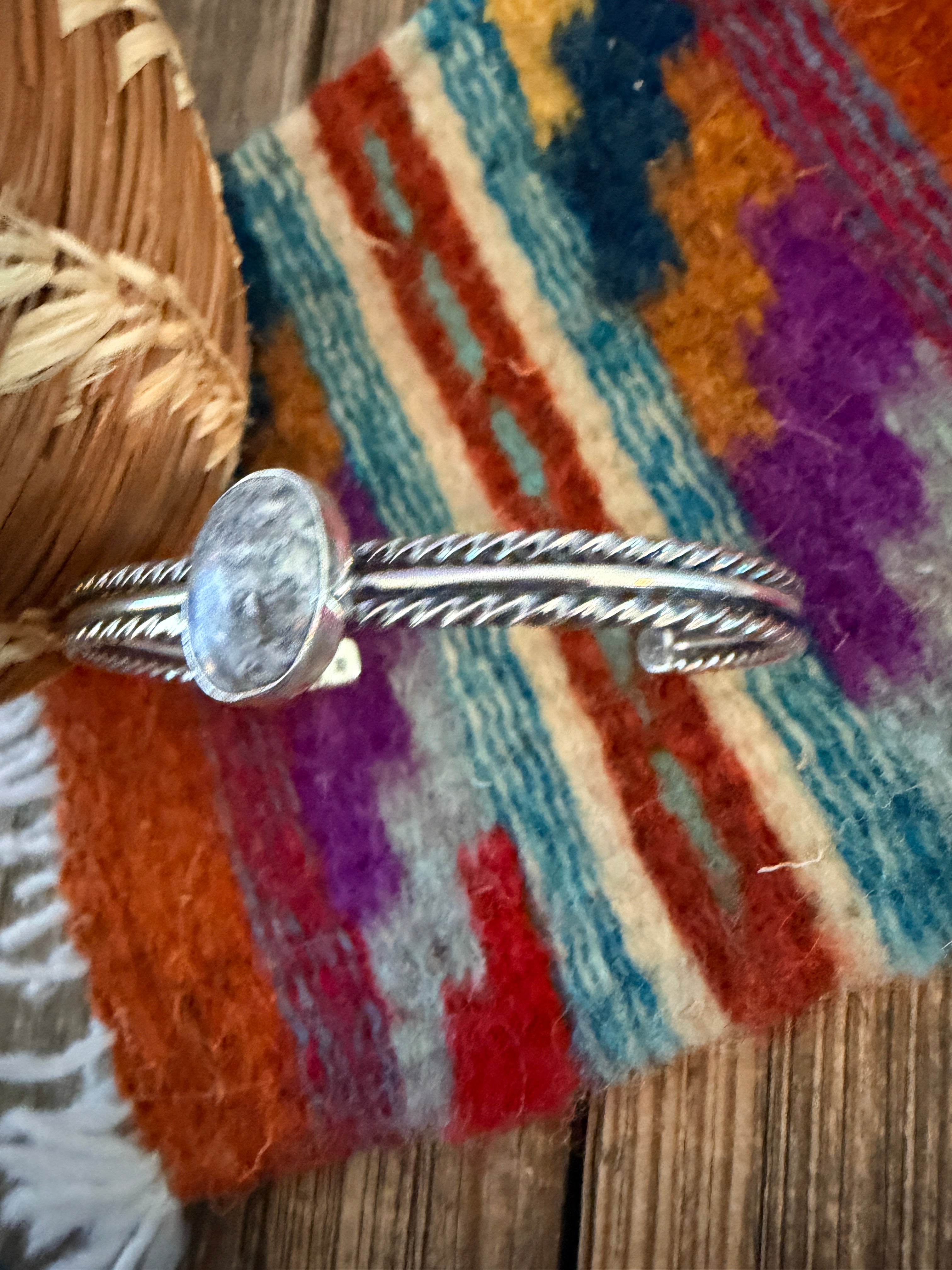 Handcrafted White Buffalo & Sterling Silver Cuff Bracelet