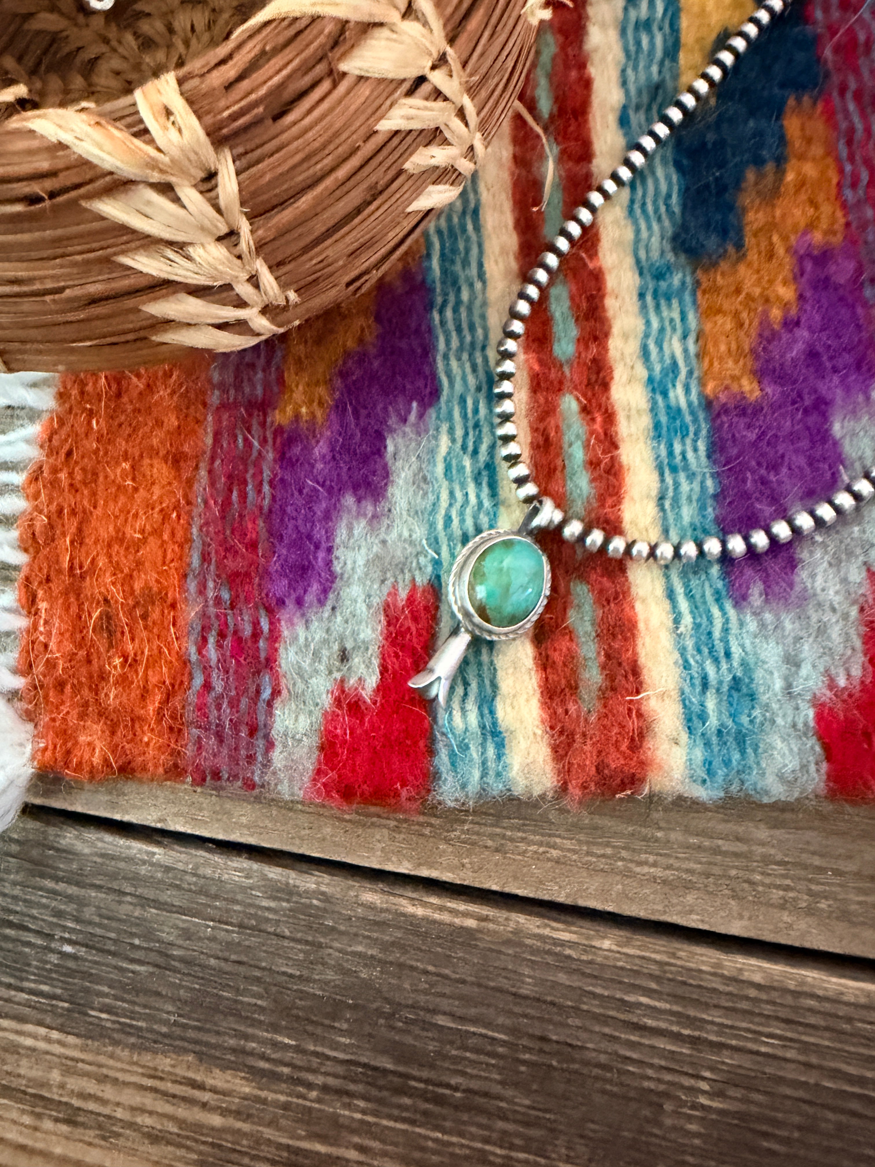 Handcrafted Sterling Silver & Turquoise Blossom Pendant