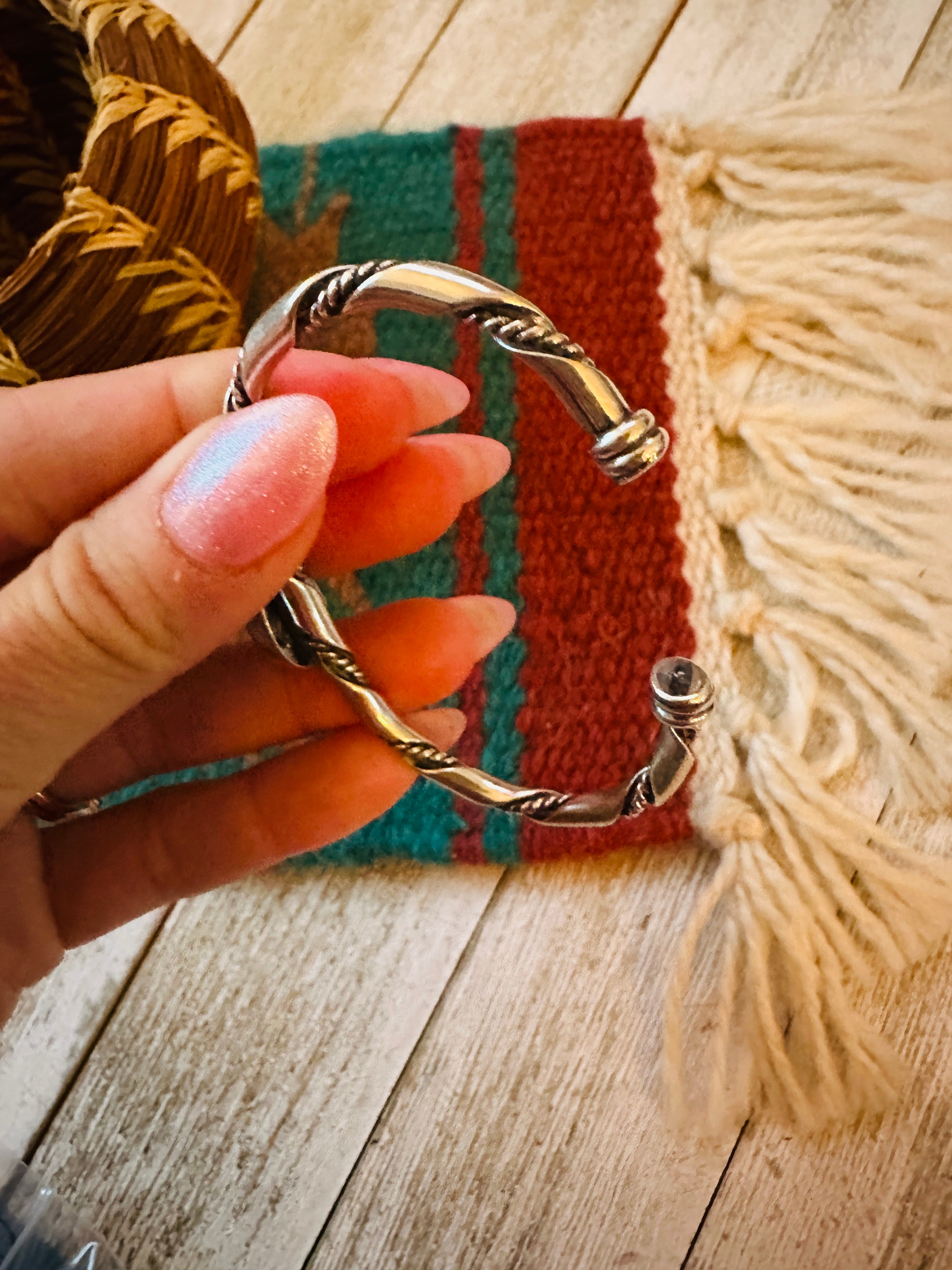 Handcrafted Turquoise & Sterling Silver Cuff Bracelet