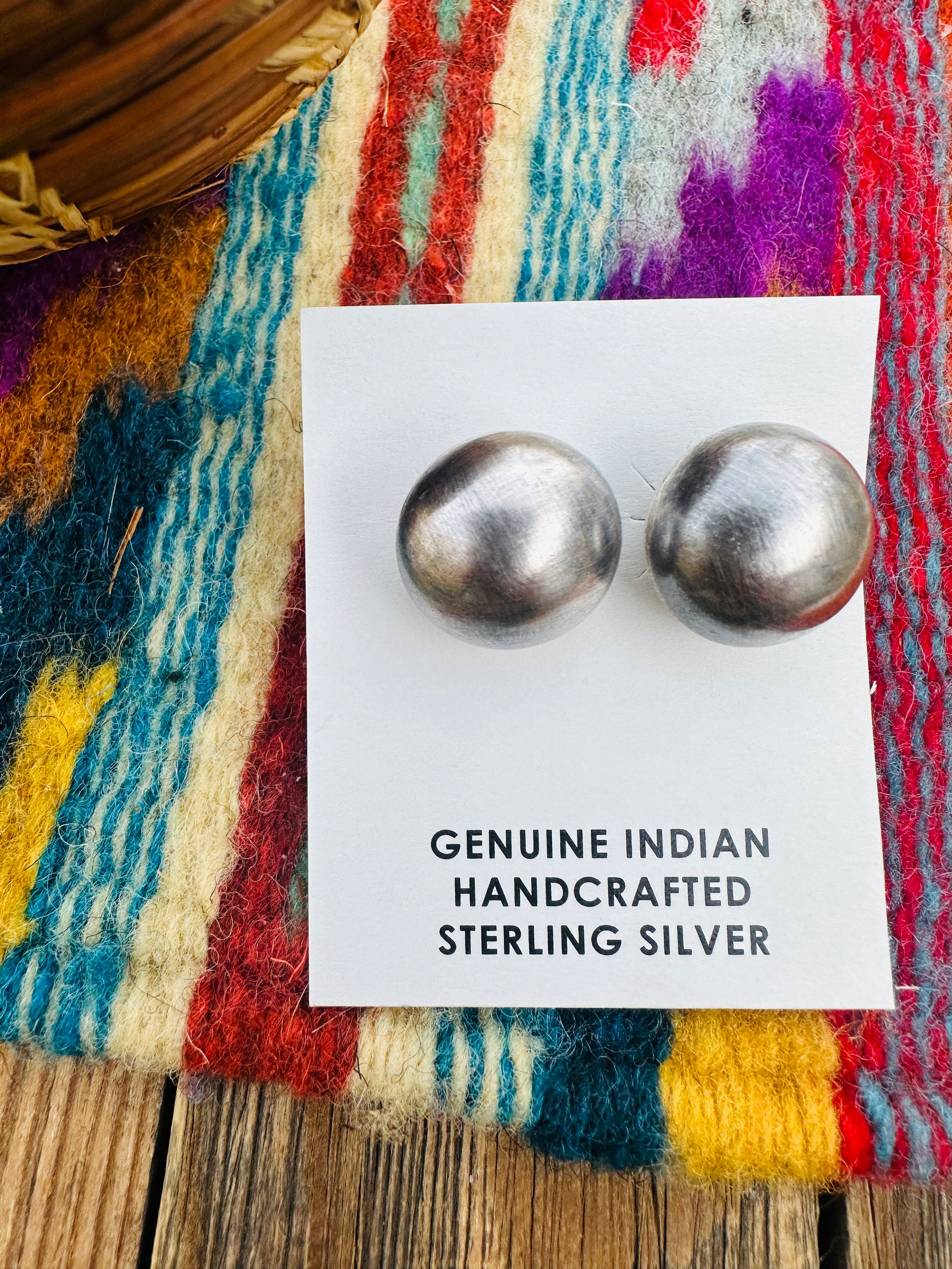 Handcrafted 10mm Sterling Silver Pearl Stud Earrings