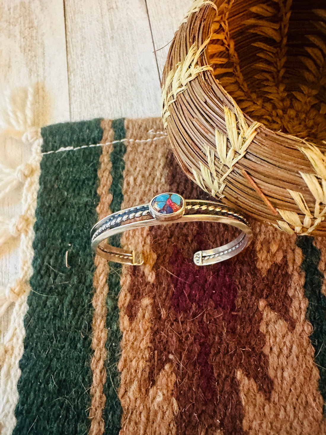 Handcrafted Pink Dream Mojave & Sterling Silver Cuff Bracelet
