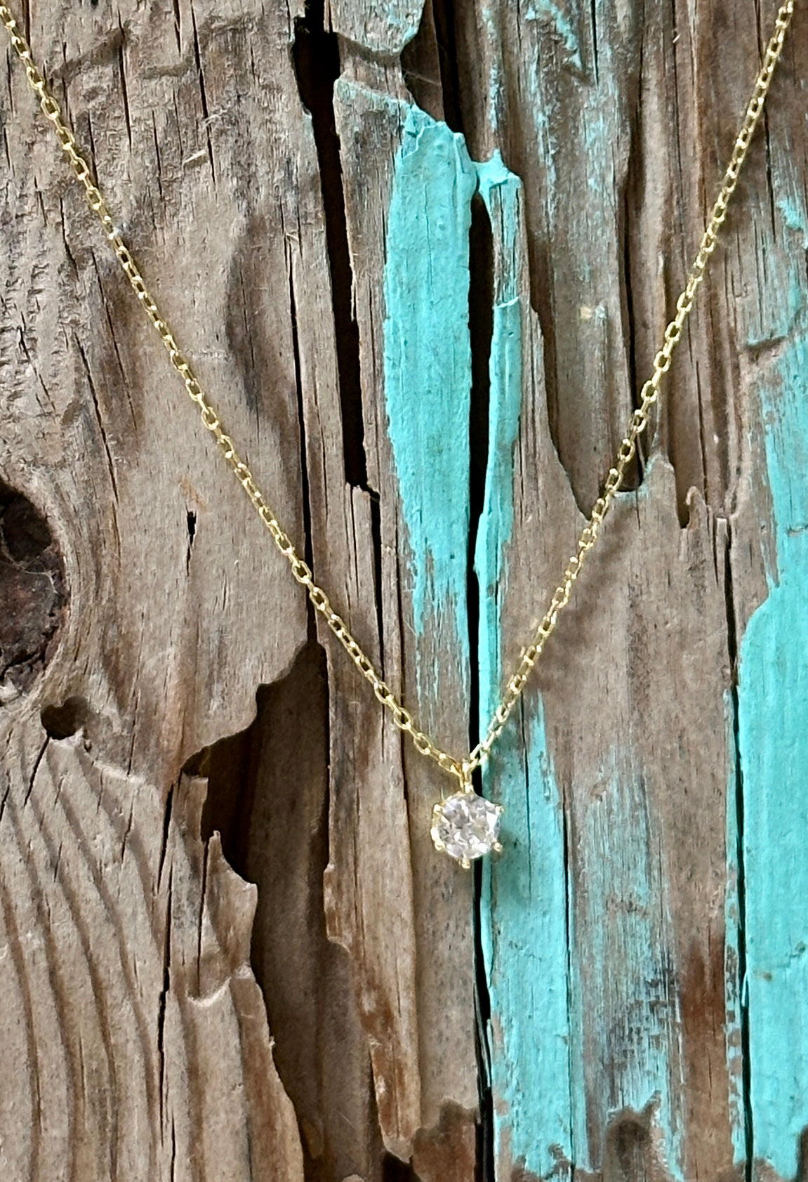 Cubic Zirconia Gold-Plated Necklace