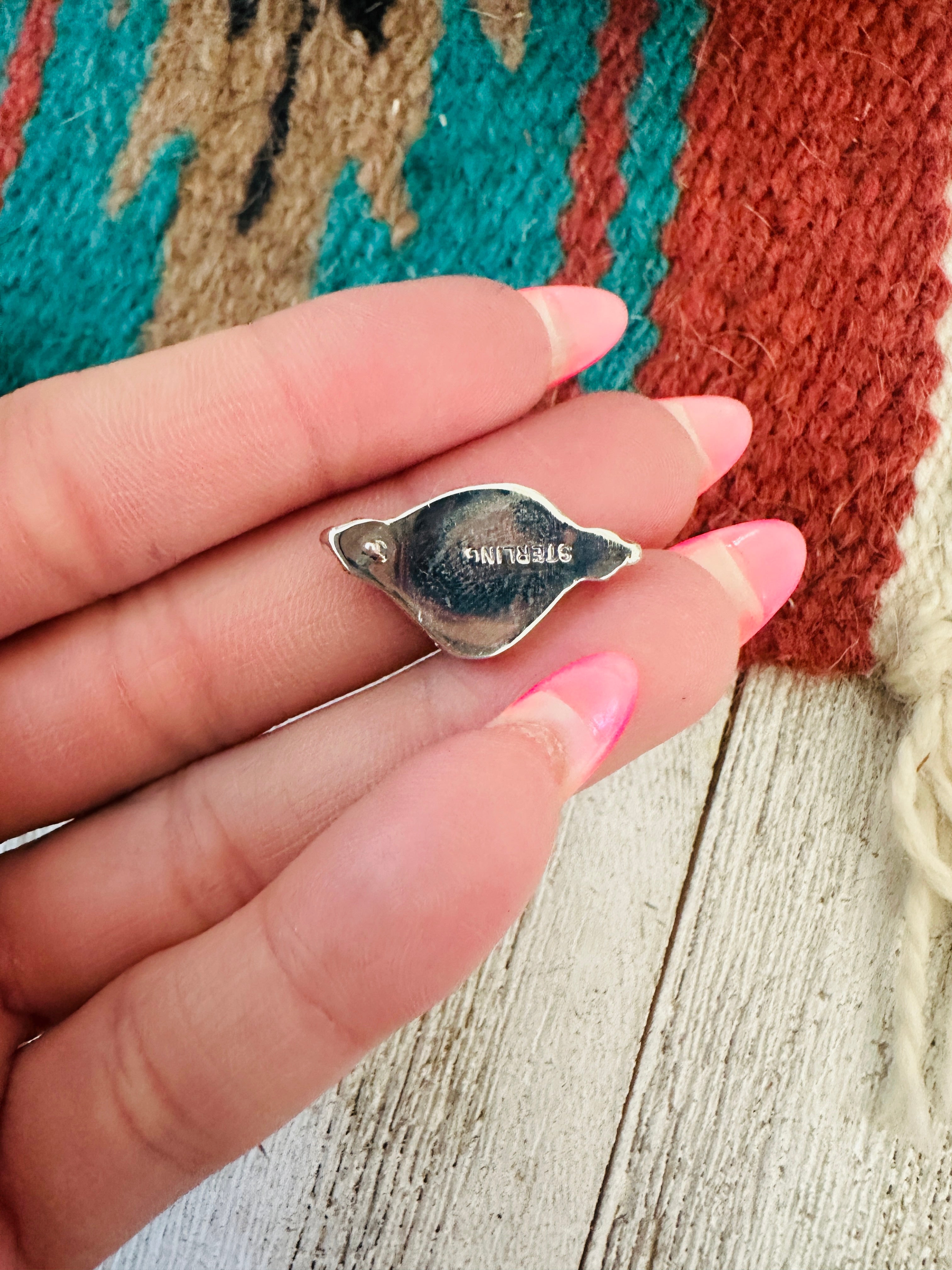 Handcrafted Sterling Silver & Purple Spiny Stud Earrings