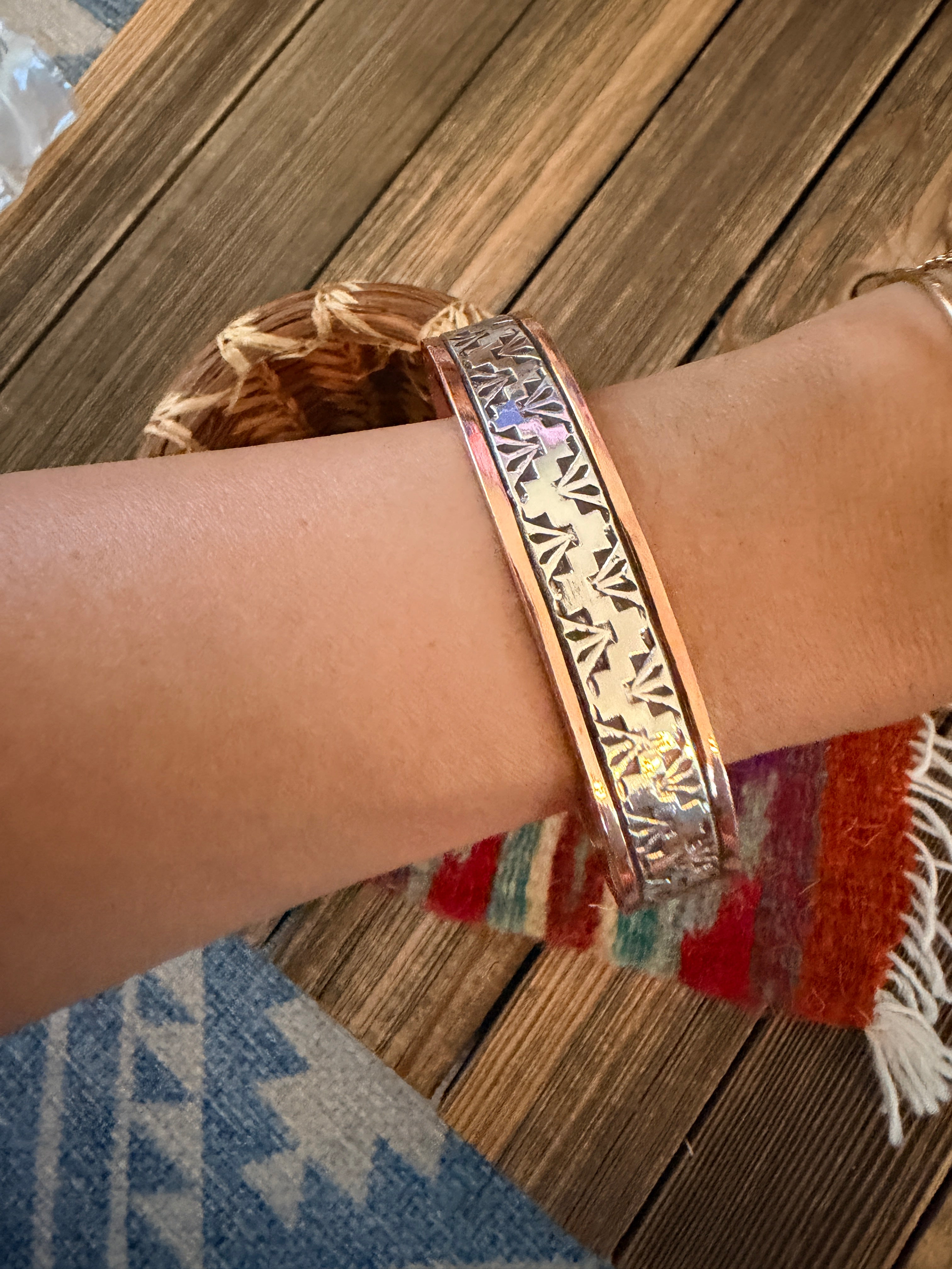Handcrafted Copper & Sterling Silver Cuff Bracelet