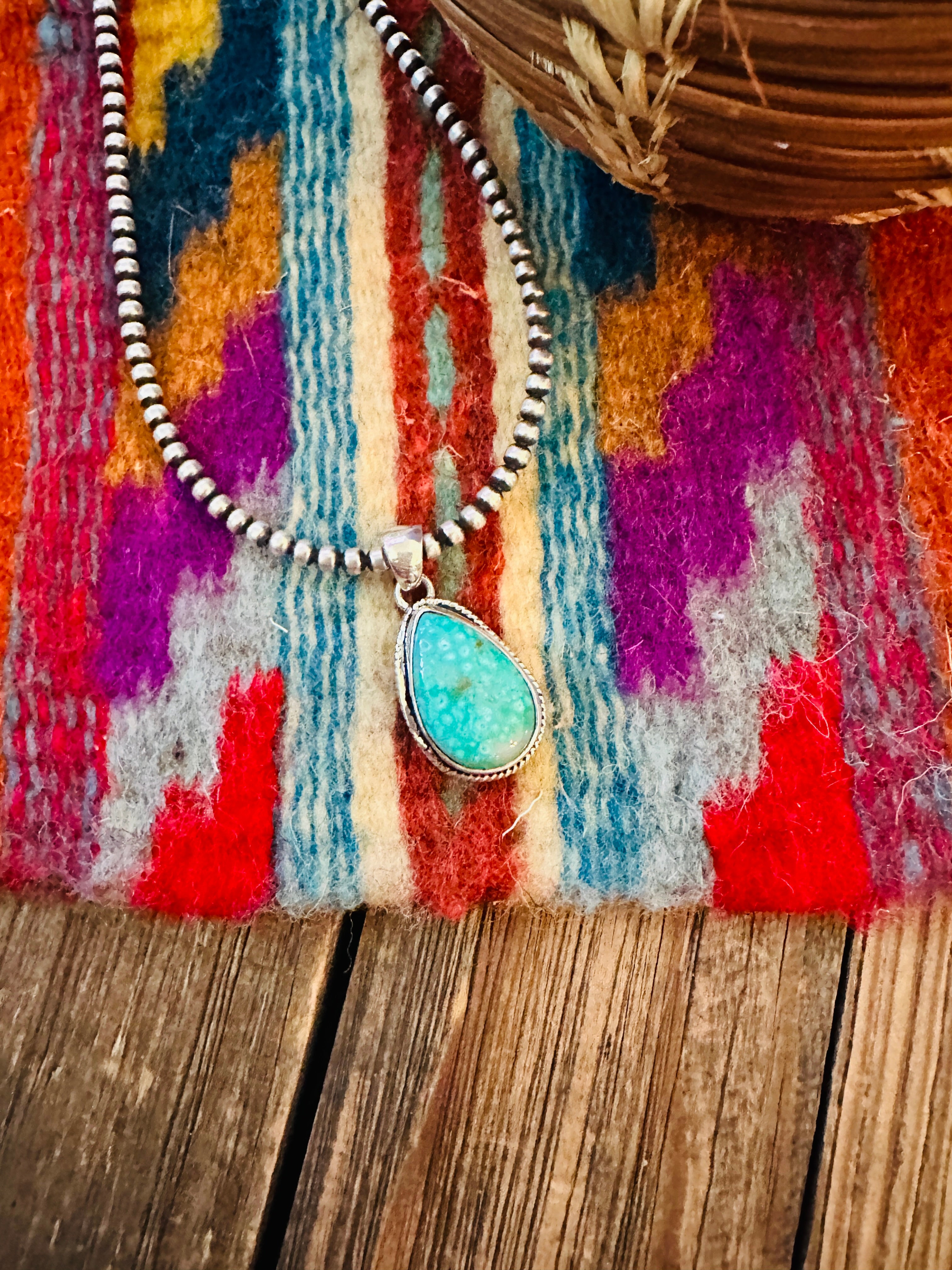 Handcrafted Sterling Silver & Turquoise Pendant