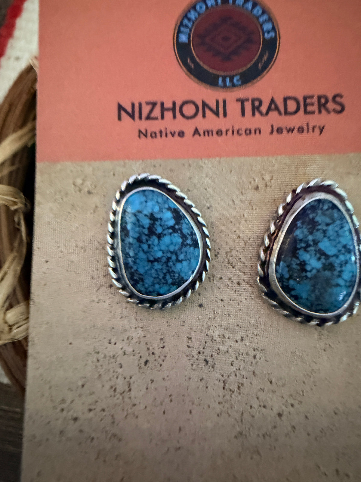 Handcrafted Turquoise & Sterling Silver Post Earrings