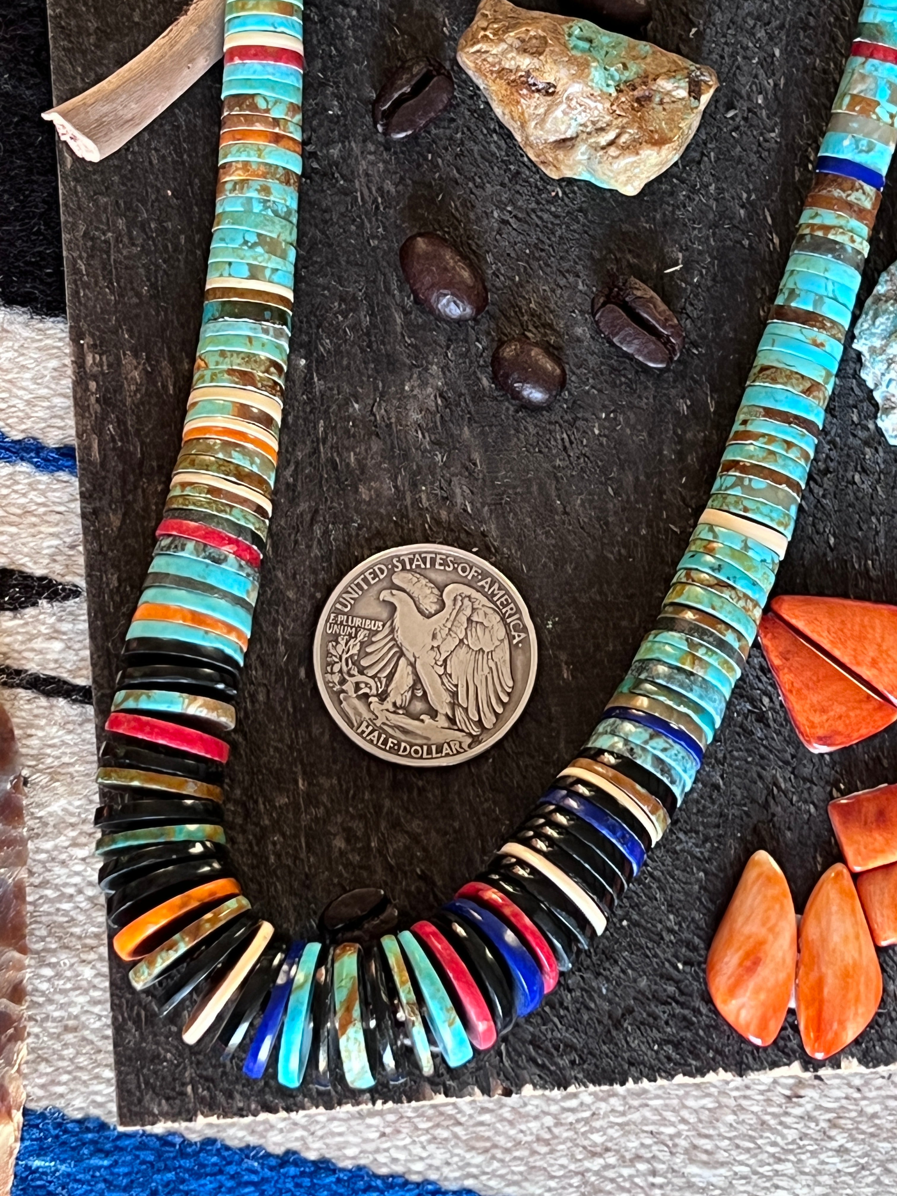 Ronald Chavez Handcrafted Multistone Heishi Beaded Santo Domingo Necklace, #2