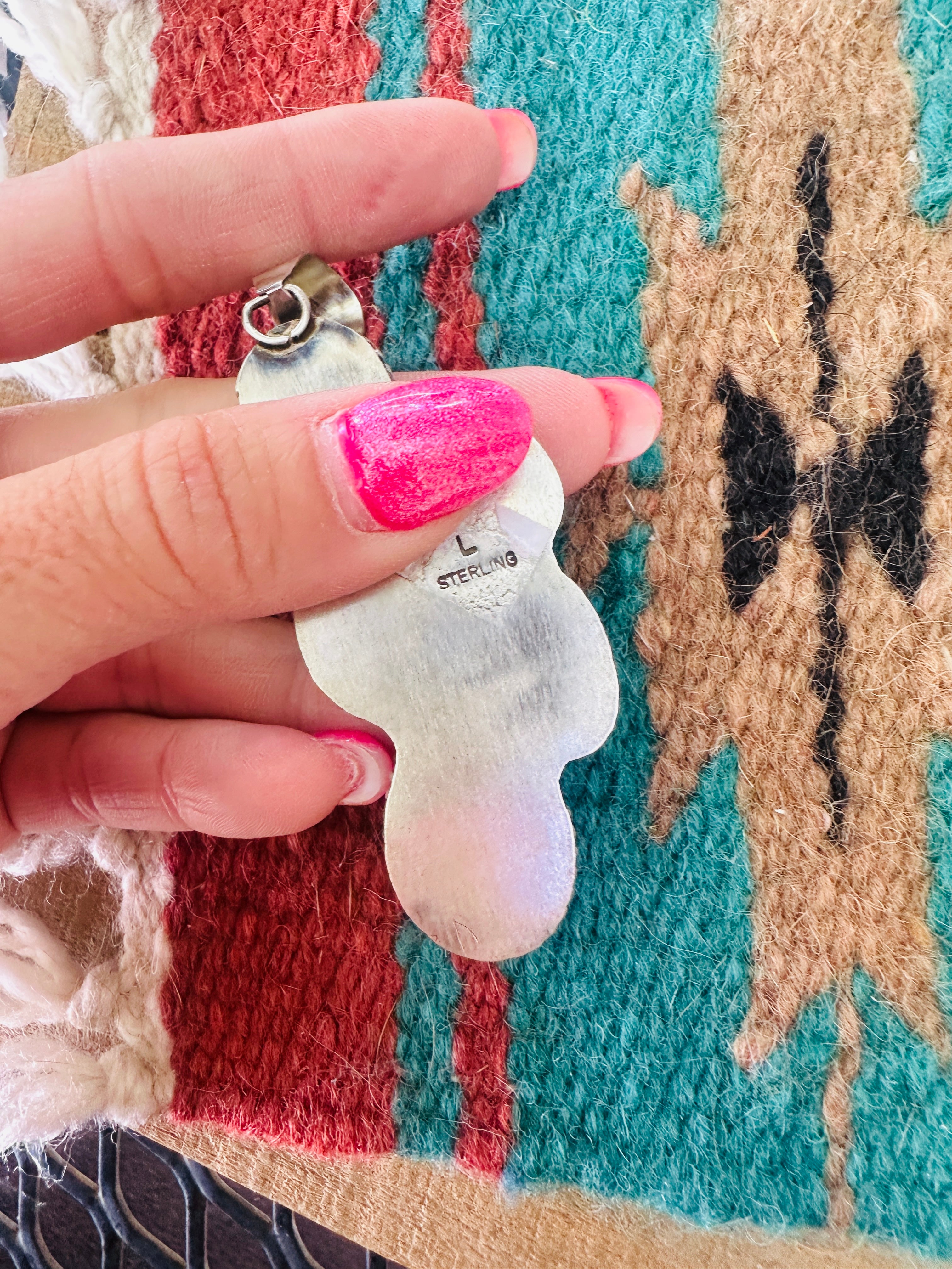 Handcrafted Sterling Silver & Turquoise Cluster Pendant