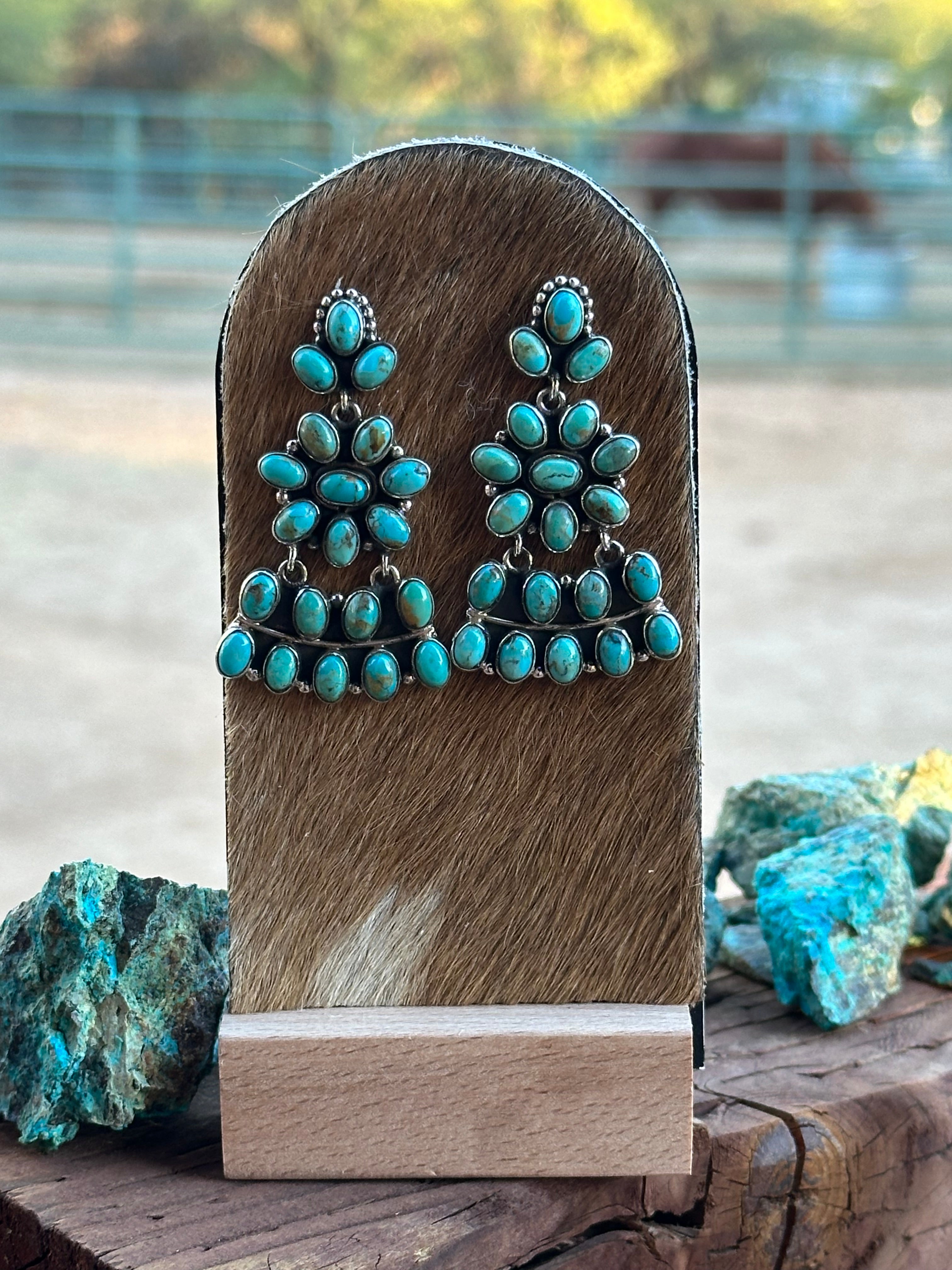 Rockin Natural Royston  Turquoise and Sterling Silver Dangles