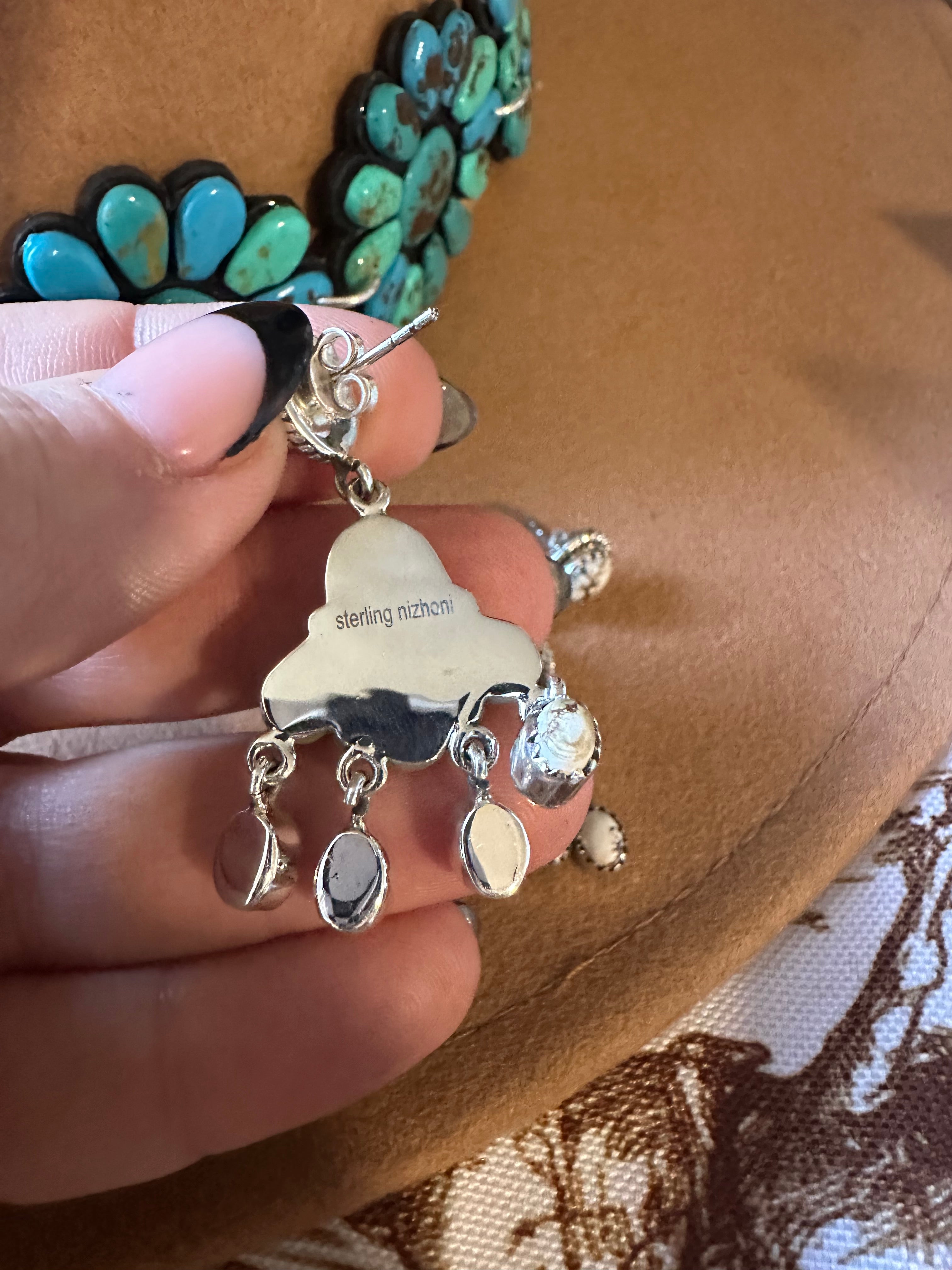 “The Dreamy” Handmade Natural Wild Horse and Sterling Silver Dangles