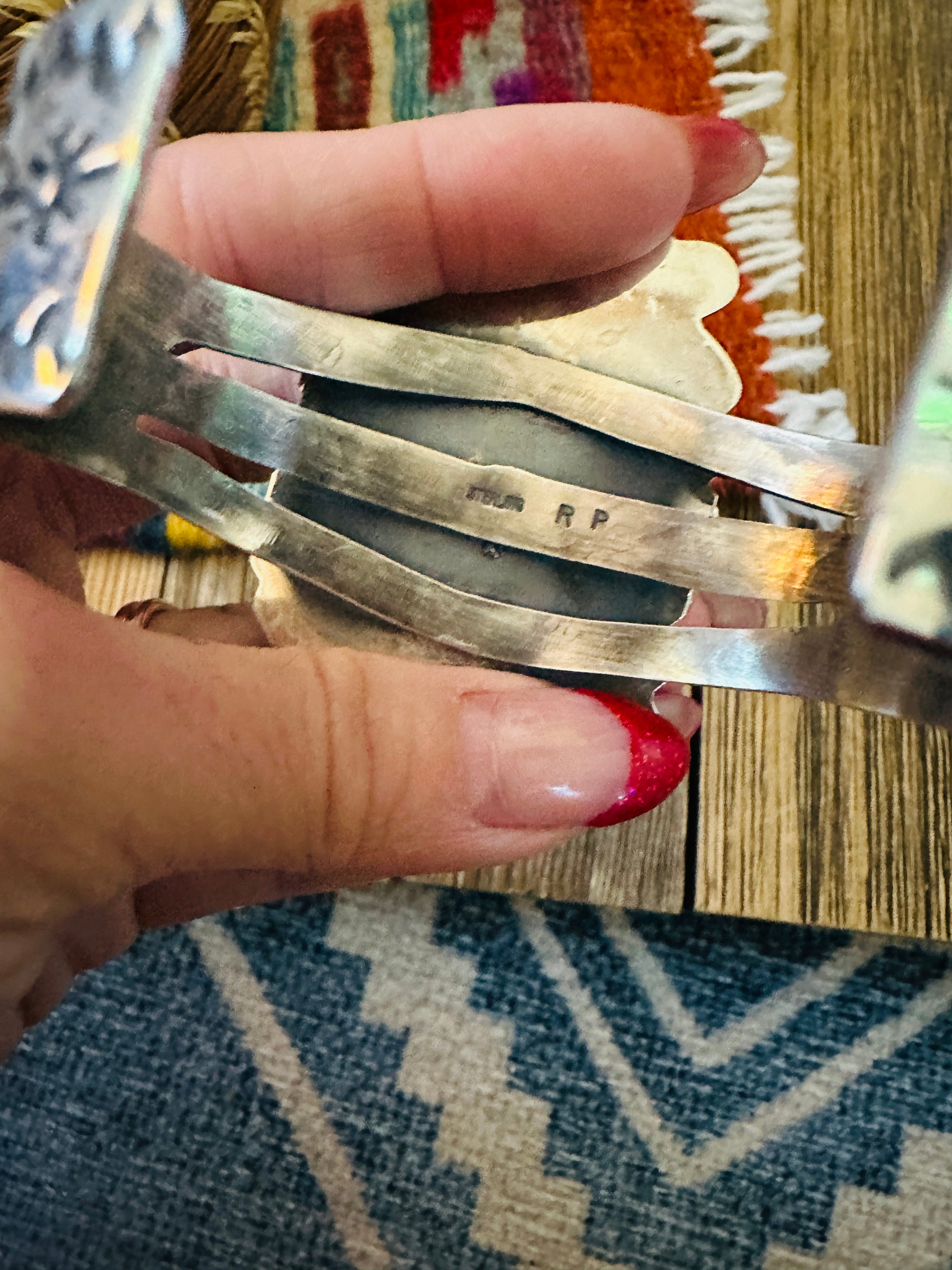 Handcrafted Royston Turquoise & Sterling Silver Cuff Bracelet by Rosella Paxson