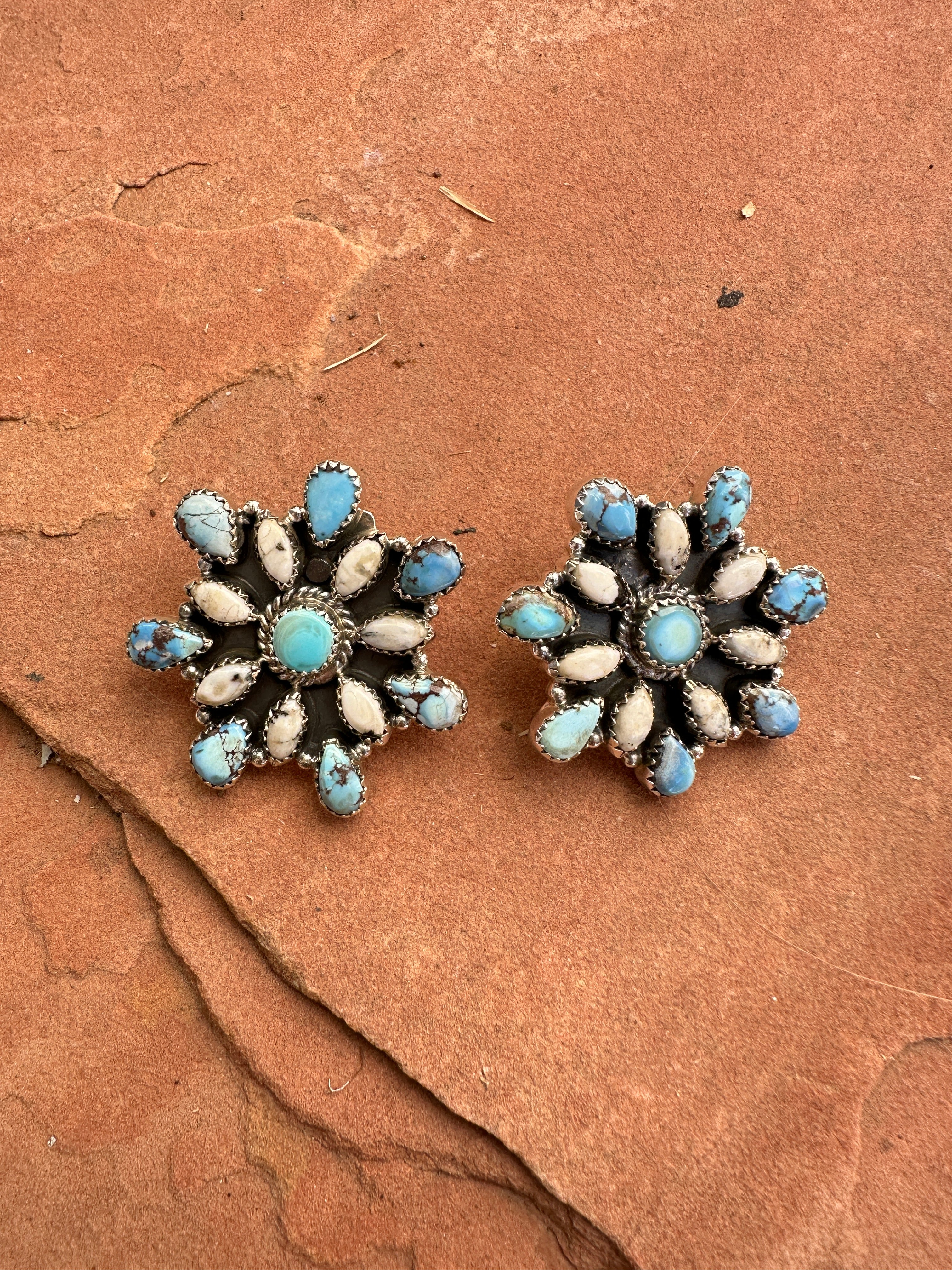 Sterling Silver Turquoise Buffalo Earrin 2024