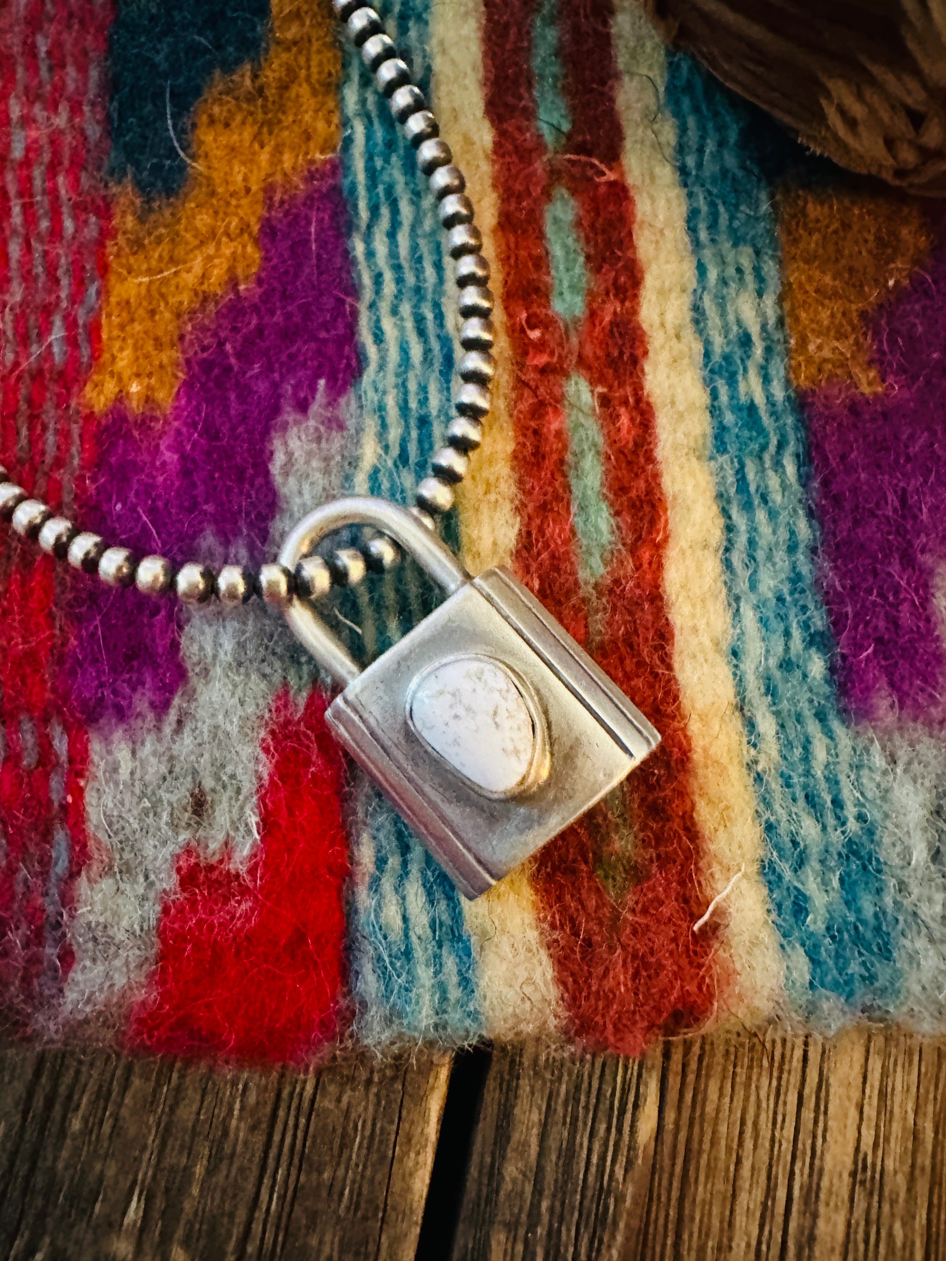 Handcrafted Sterling Silver & White Buffalo Locket Pendant by Emer Thompson