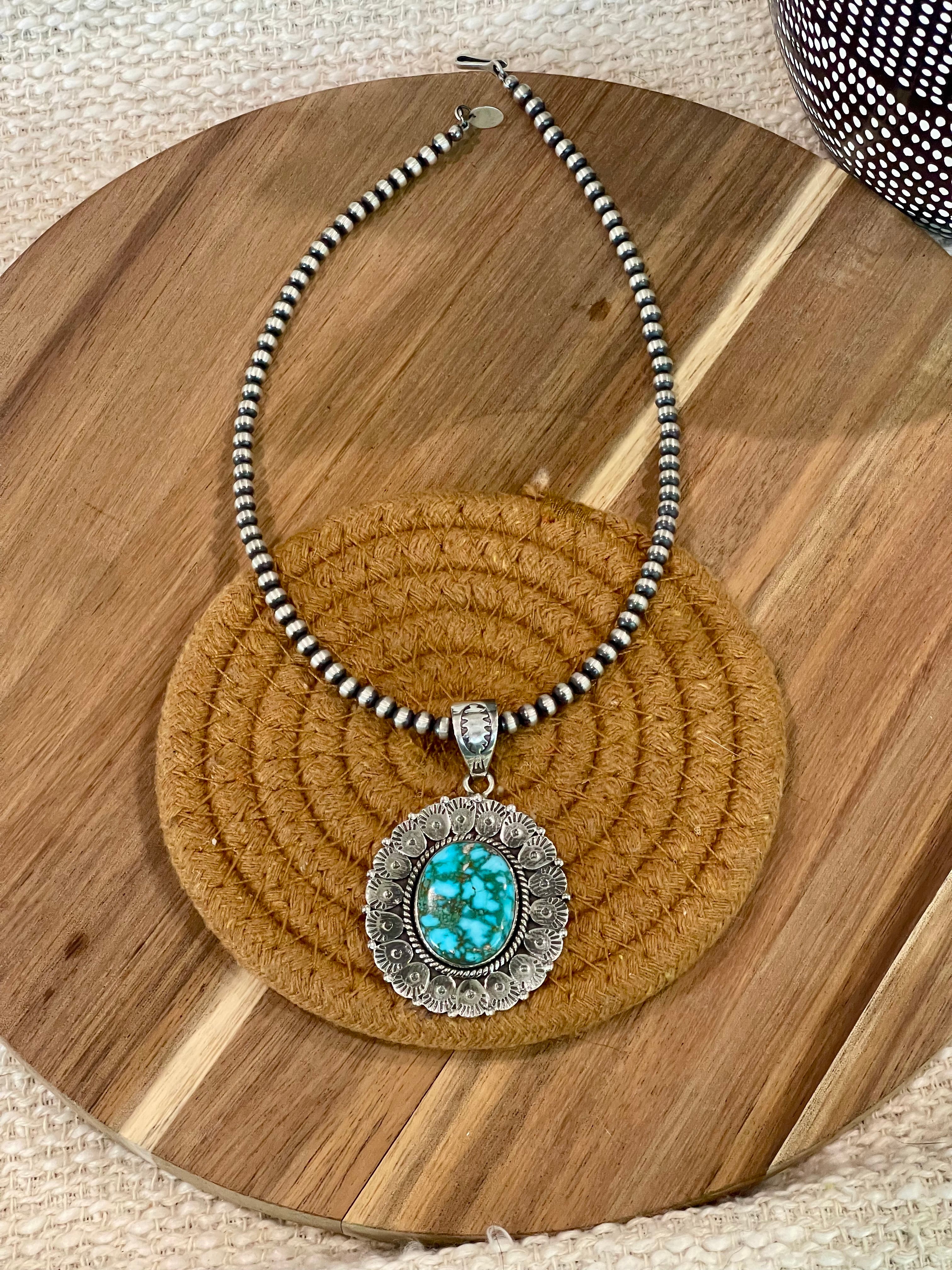 Handmade Sterling Silver & Sonoran Mountain Turquoise Pendant
