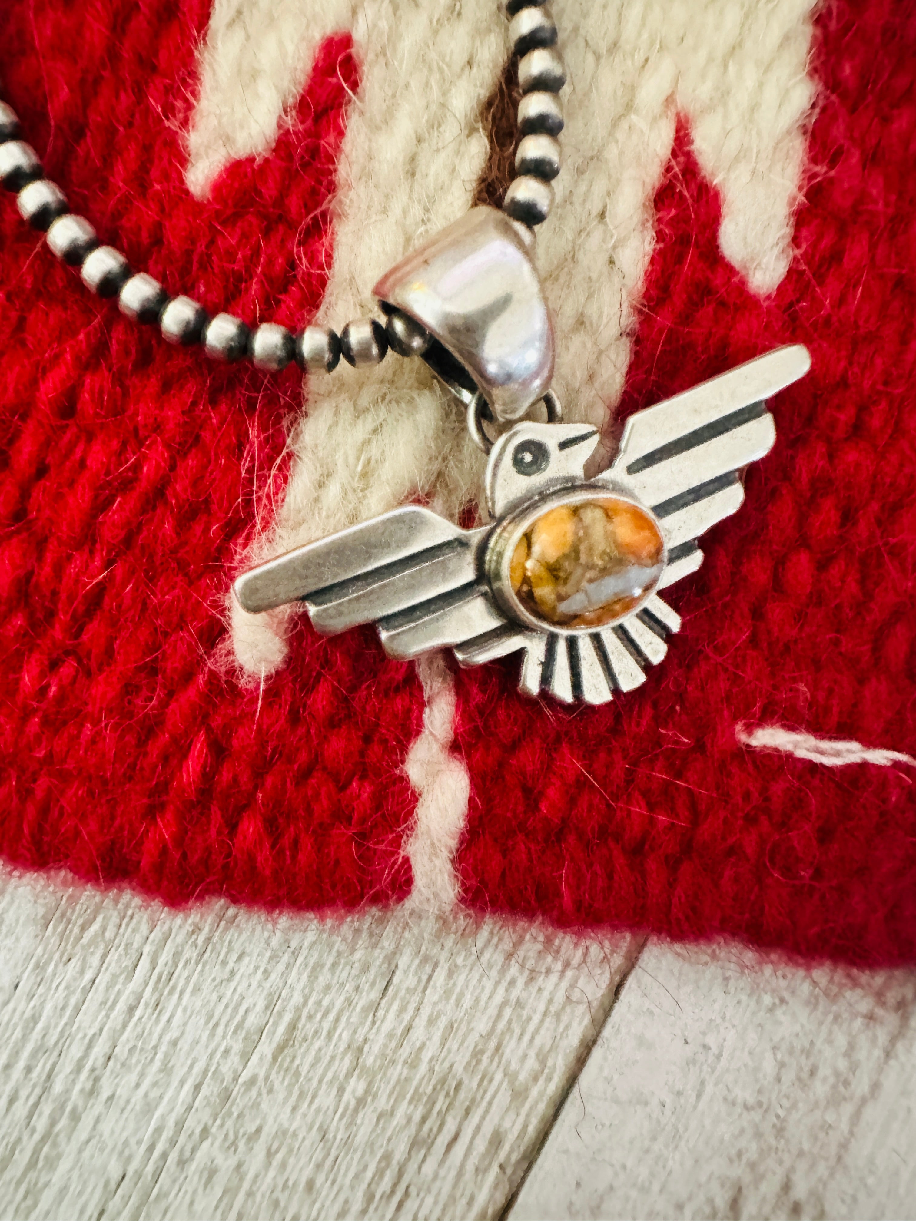 Navajo Spice & Sterling Silver Thunderbird Pendant