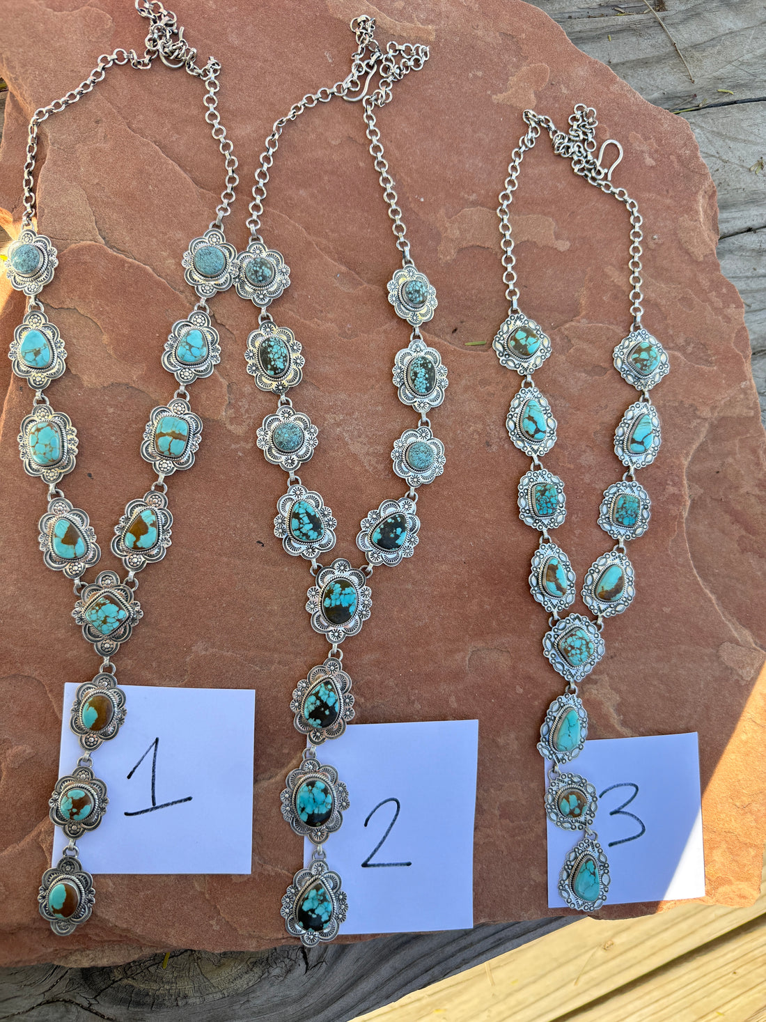 Handmade Number 8 Turquoise & Sterling Silver Lariat Necklace