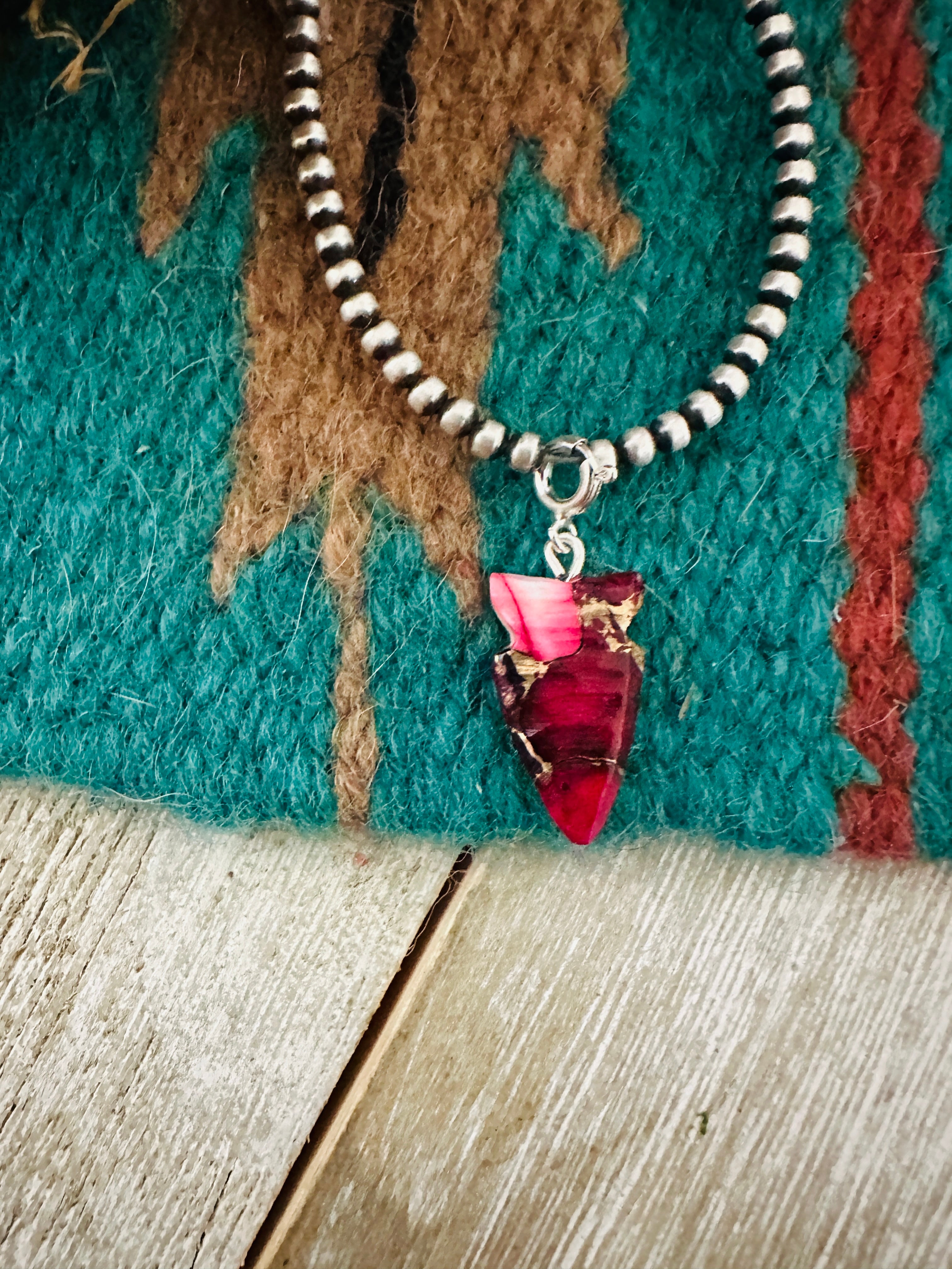 Handcrafted & Hand Carved Rose Dahlia Arrowhead Charm