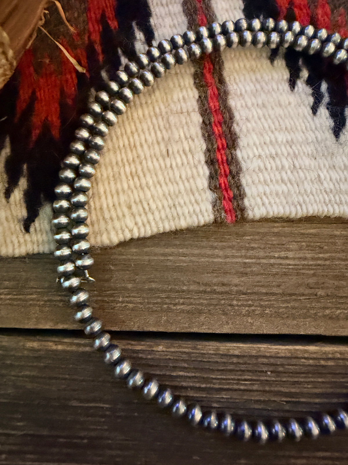 Handcrafted 4mm Sterling Silver Pearl Beaded Wrap Choker Necklace