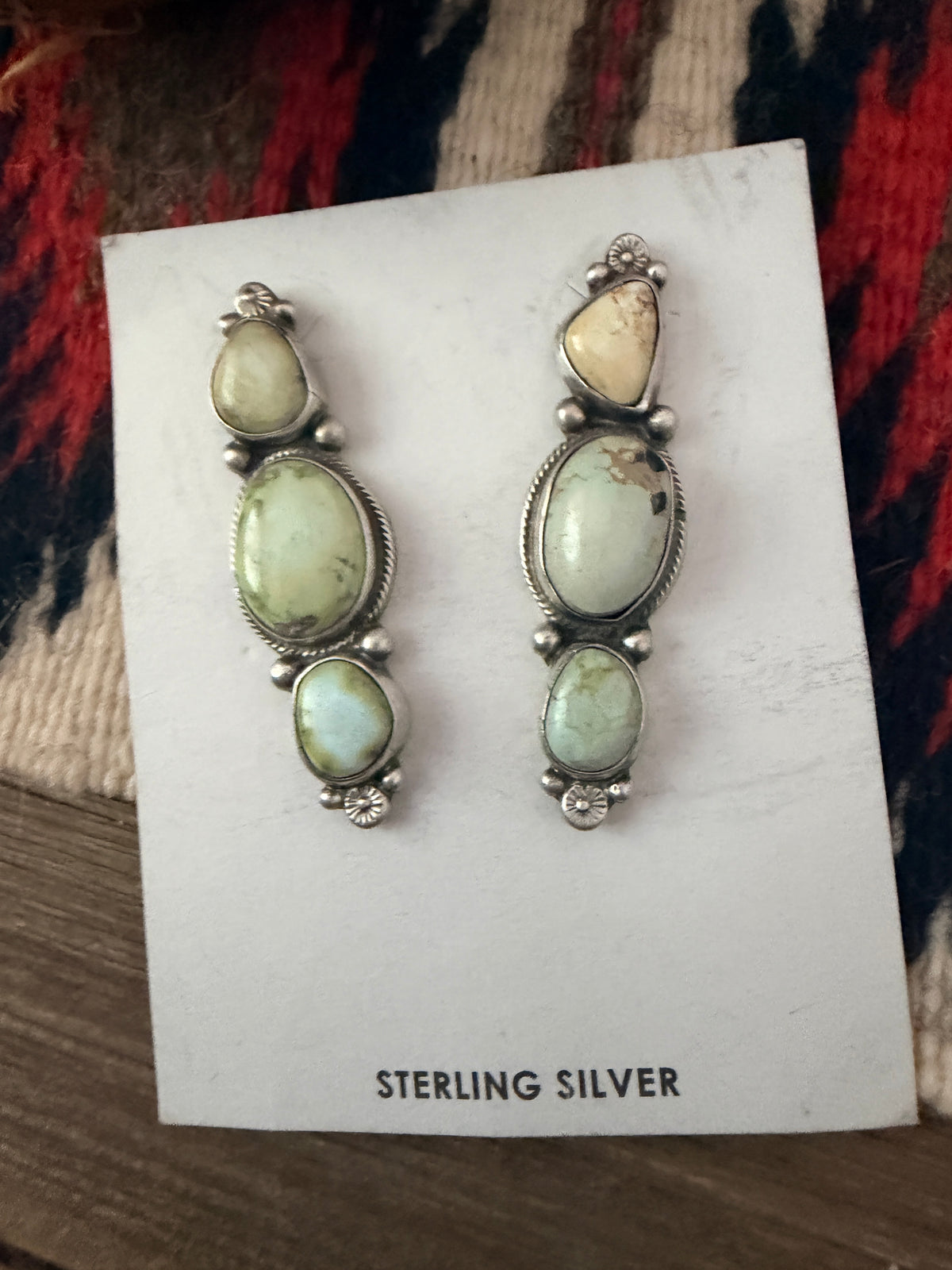 Handcrafted Palomino Turquoise & Sterling Silver Dangle Earrings