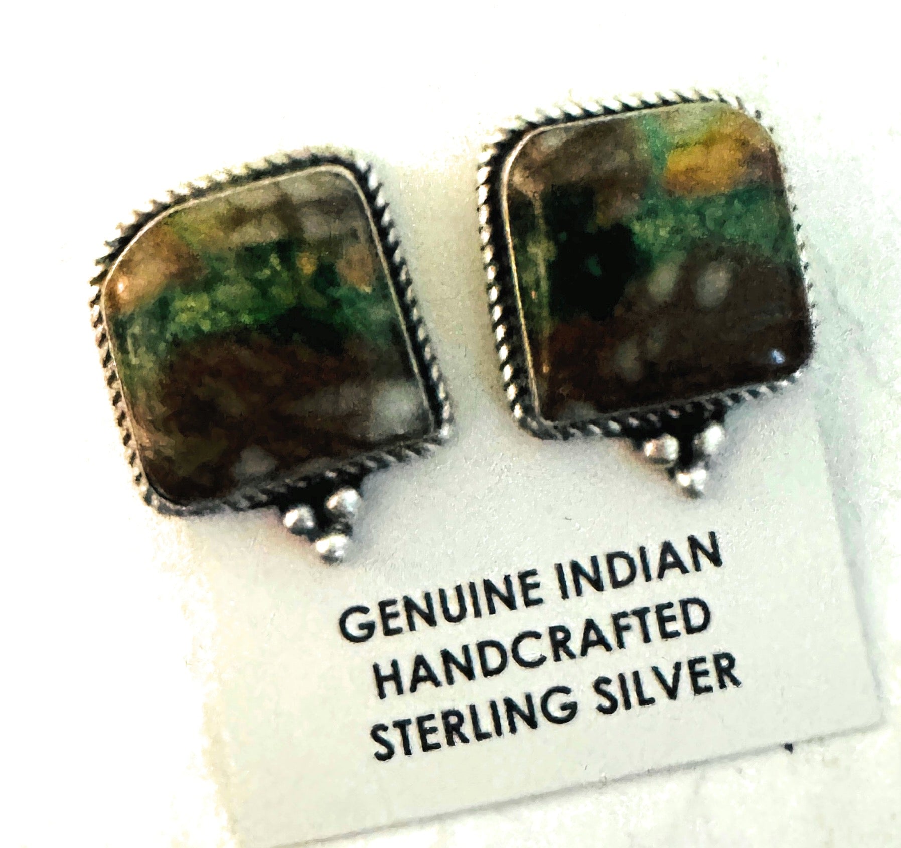 Navajo Sterling Silver & Turquoise Post Earrings