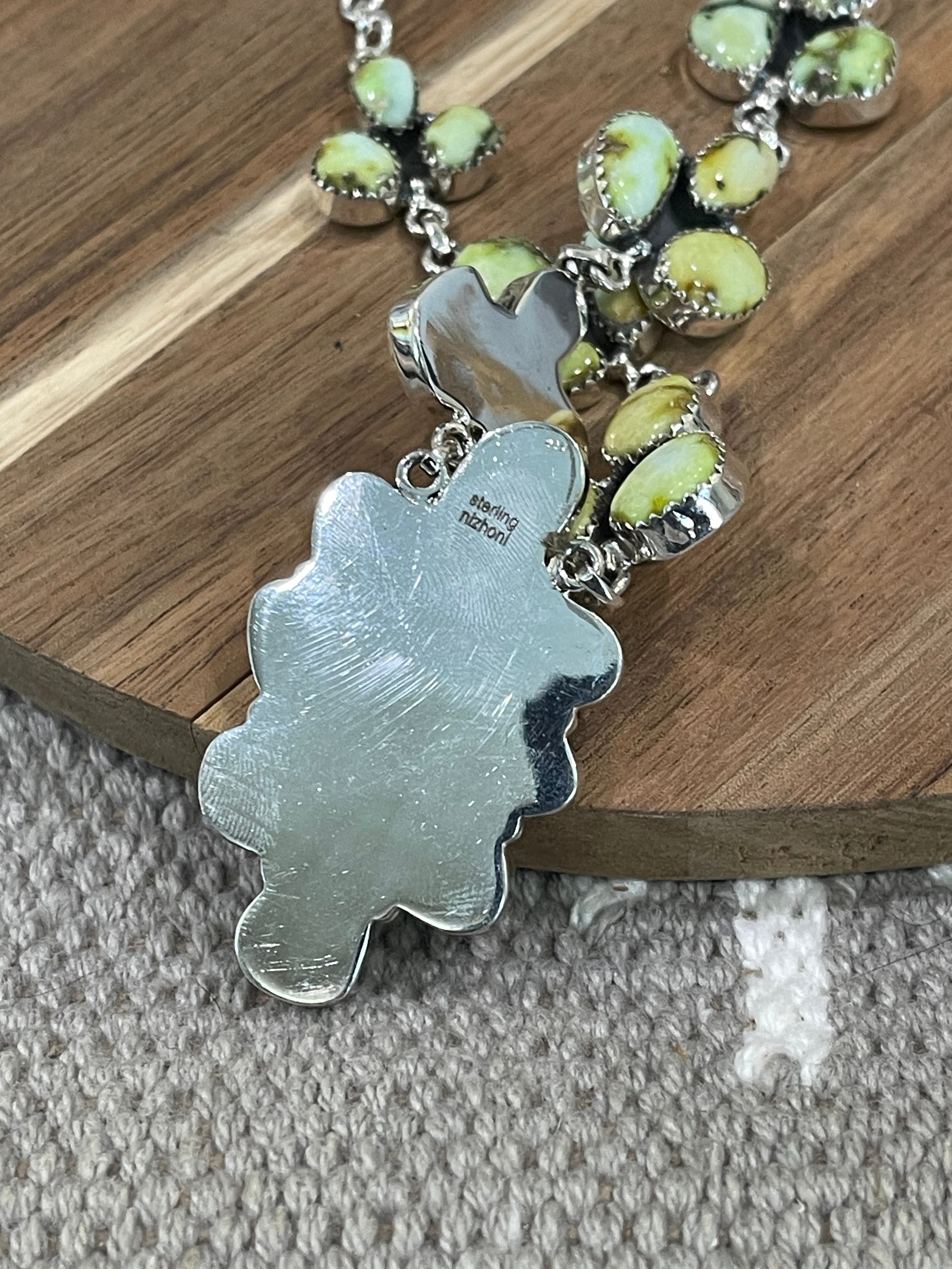 Handmade Sterling Silver & Palomino Cluster Necklace