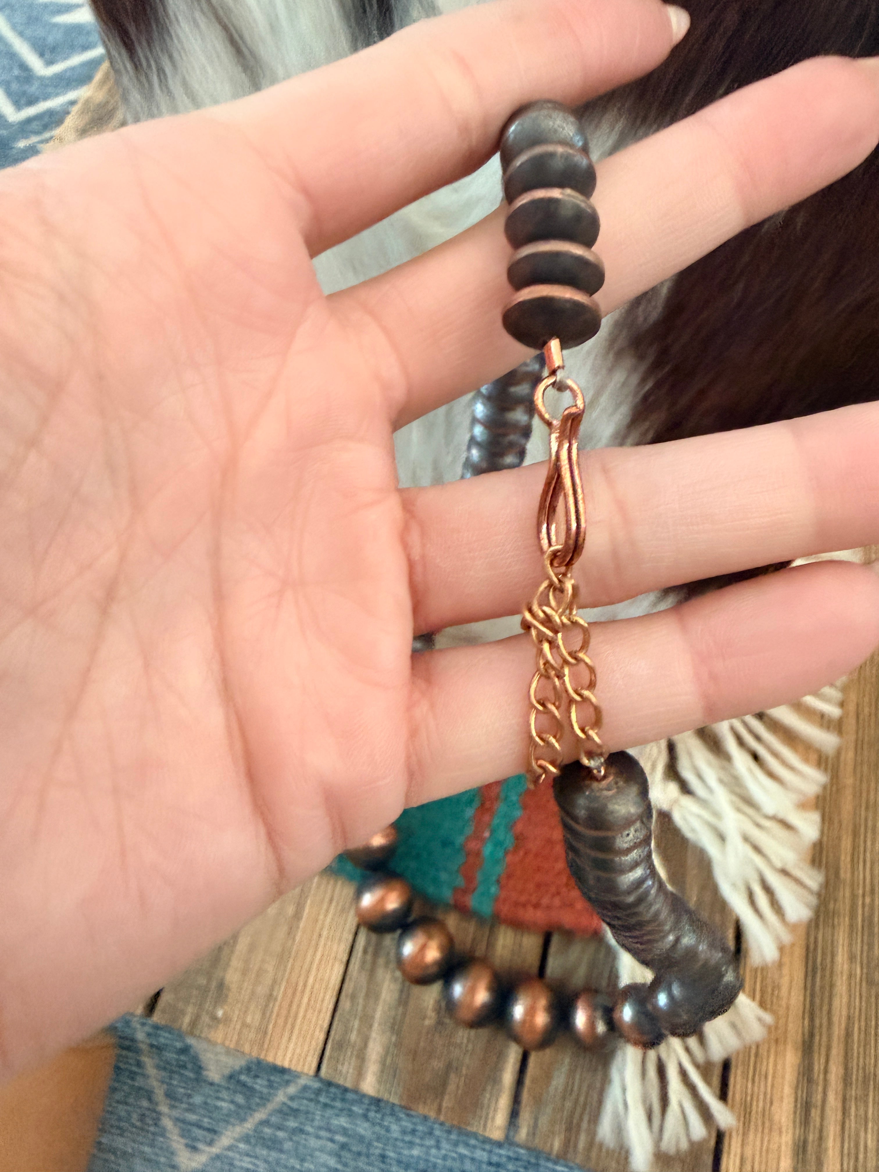 Handcrafted Copper Beaded 20” Necklace
