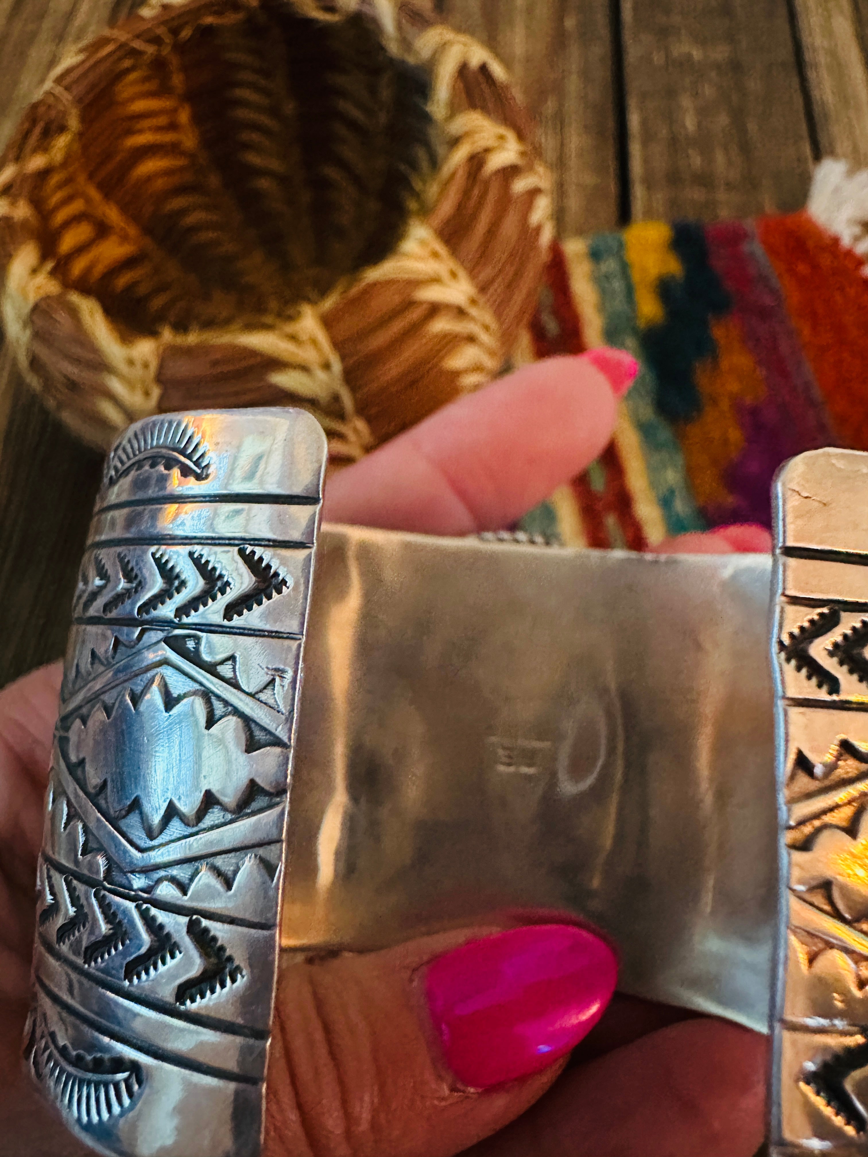 Handcrafted Pilot Mountain Turquoise & Sterling Silver Cuff Bracelet