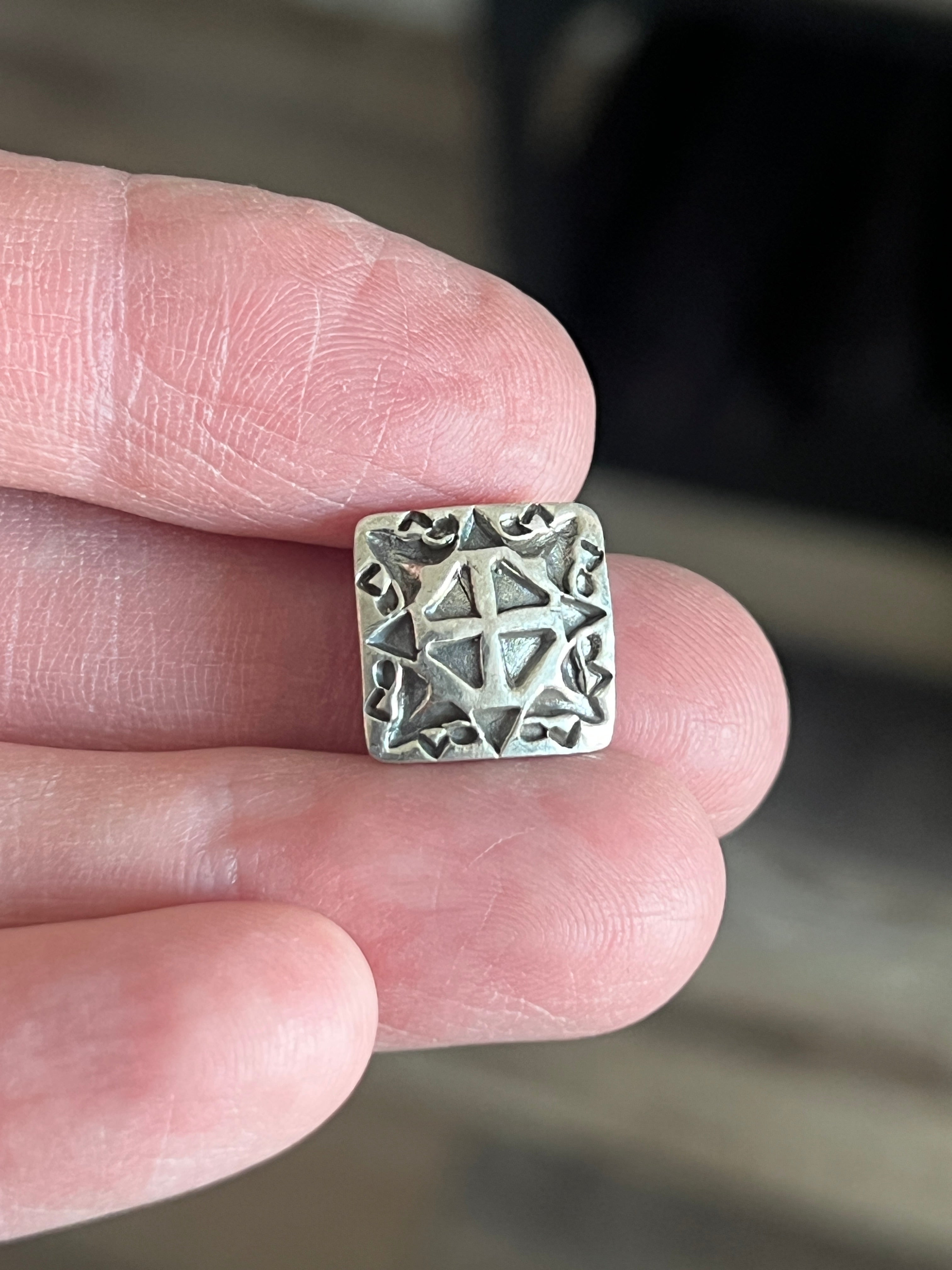 Sterling Silver Mini Concho Slide, Ojo De Dios