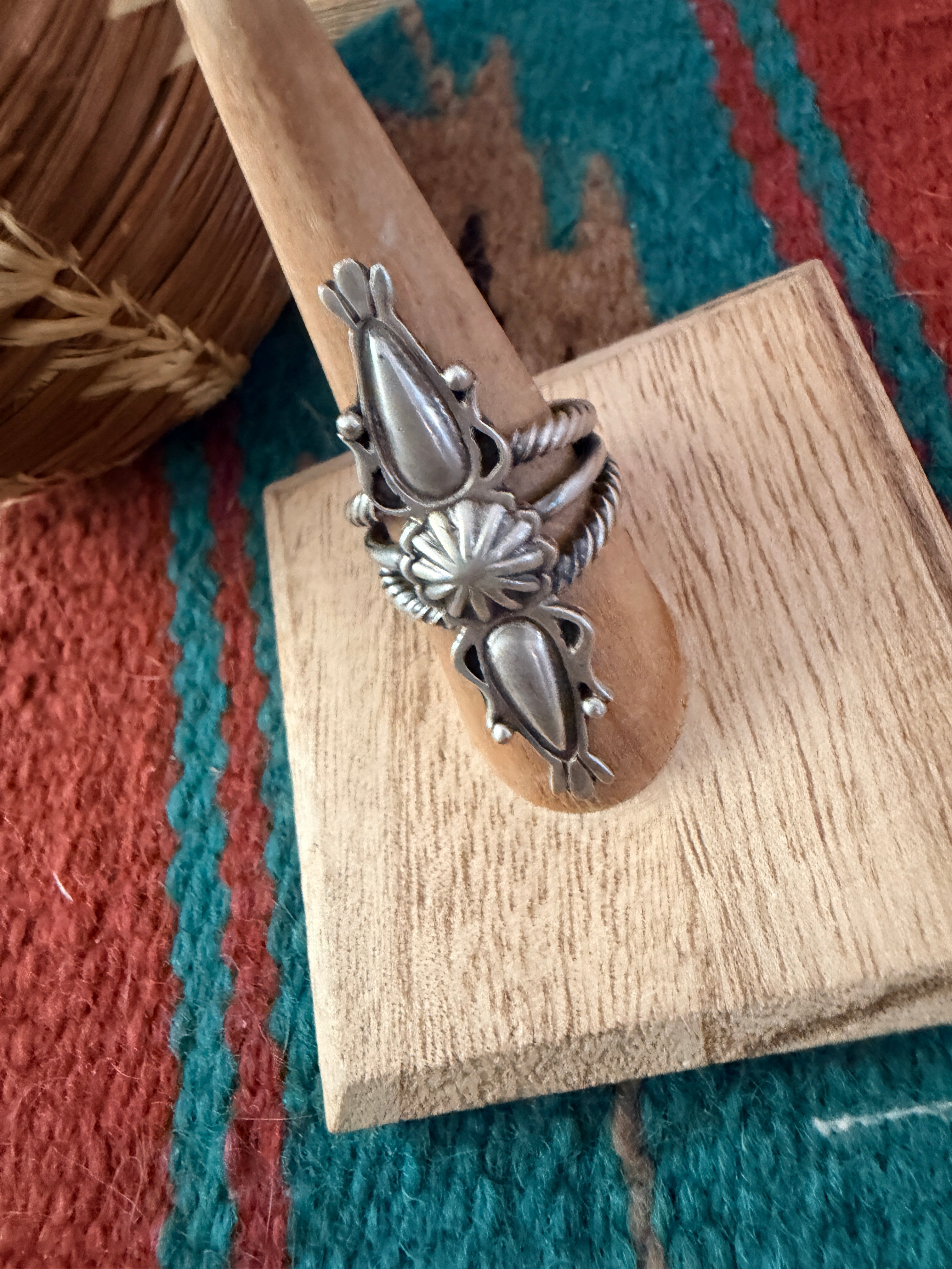 Handcrafted Sterling Silver Concho Ring Size 7