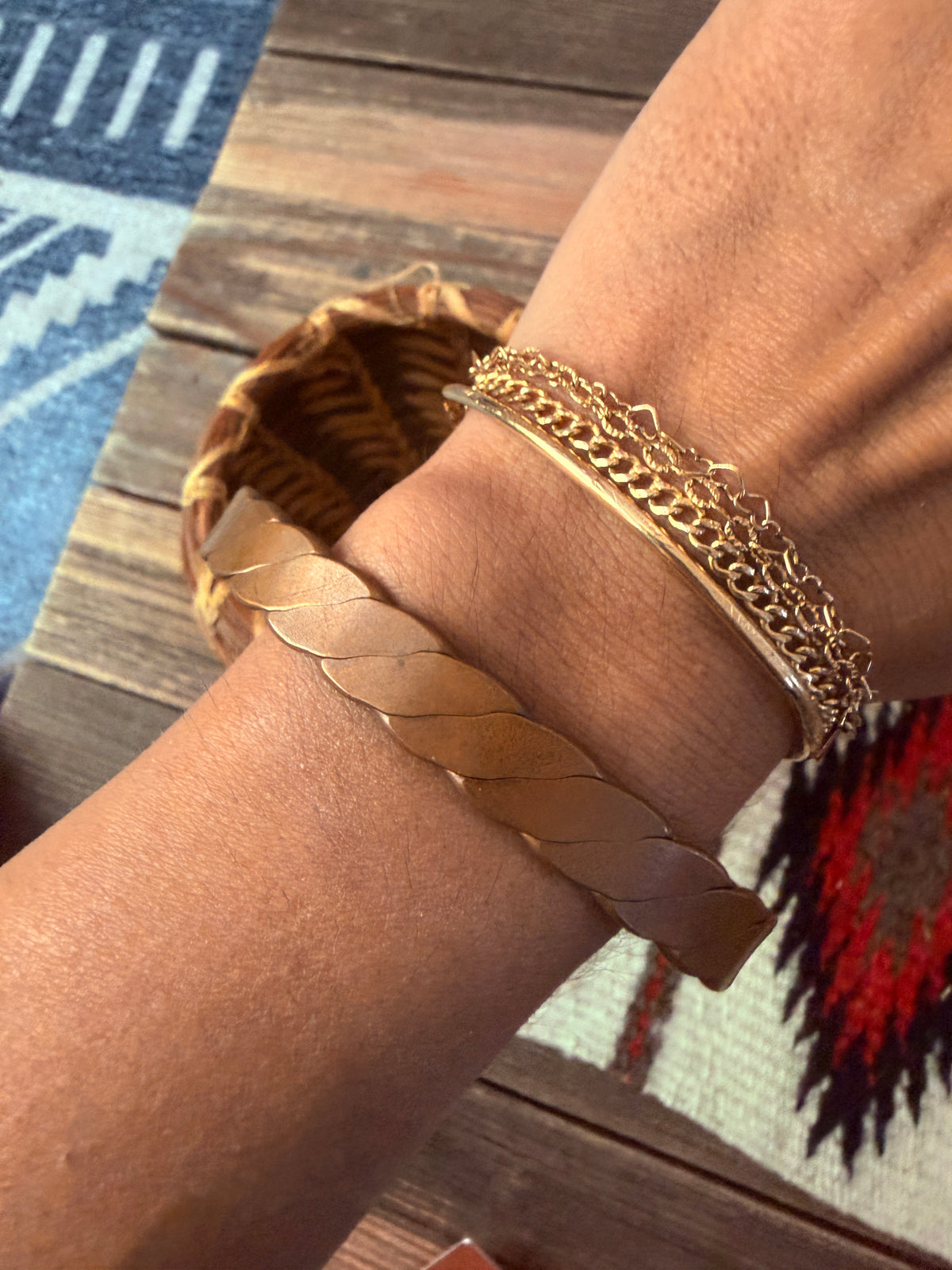 Old Pawn Vintage Handcrafted Twisted Copper Cuff Bracelet