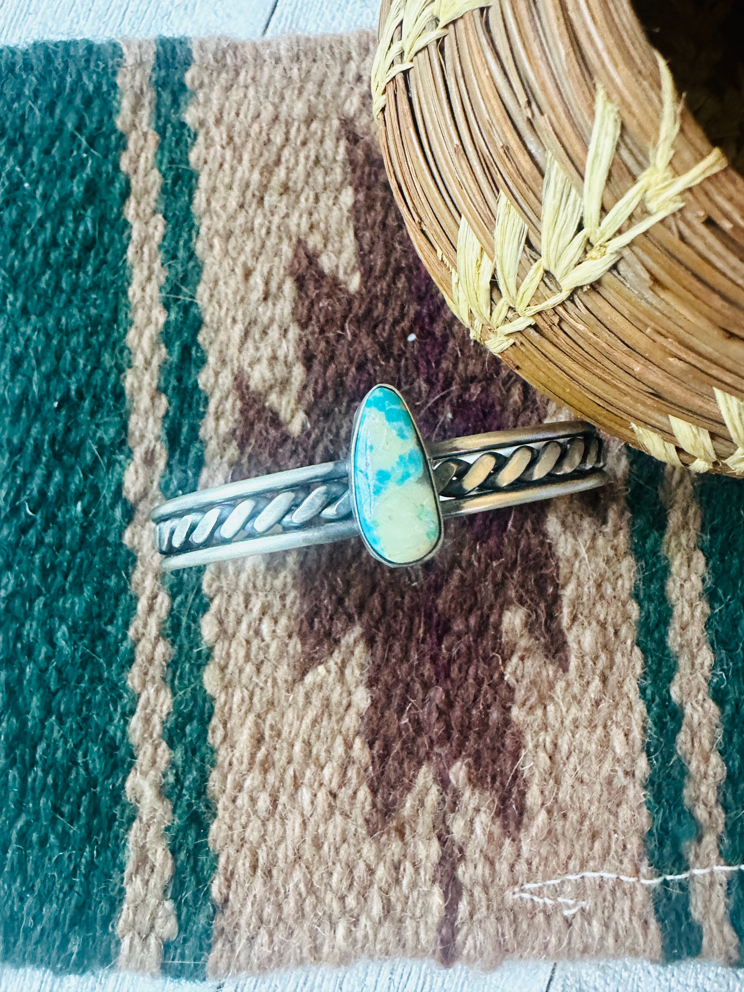 Navajo Sterling Silver & Turquoise Cuff Bracelet