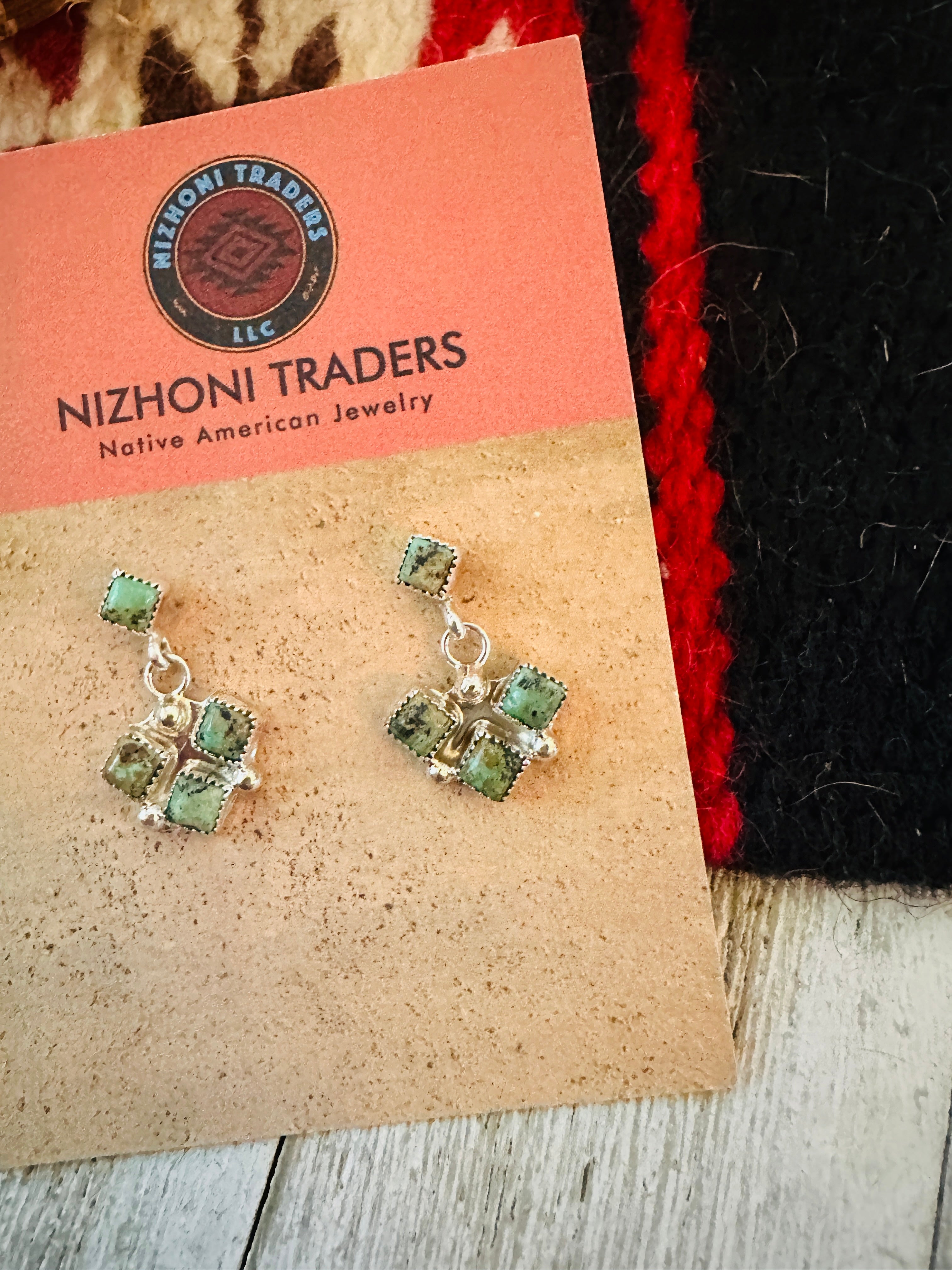 Handcrafted Turquoise & Sterling Silver Dangle Earrings