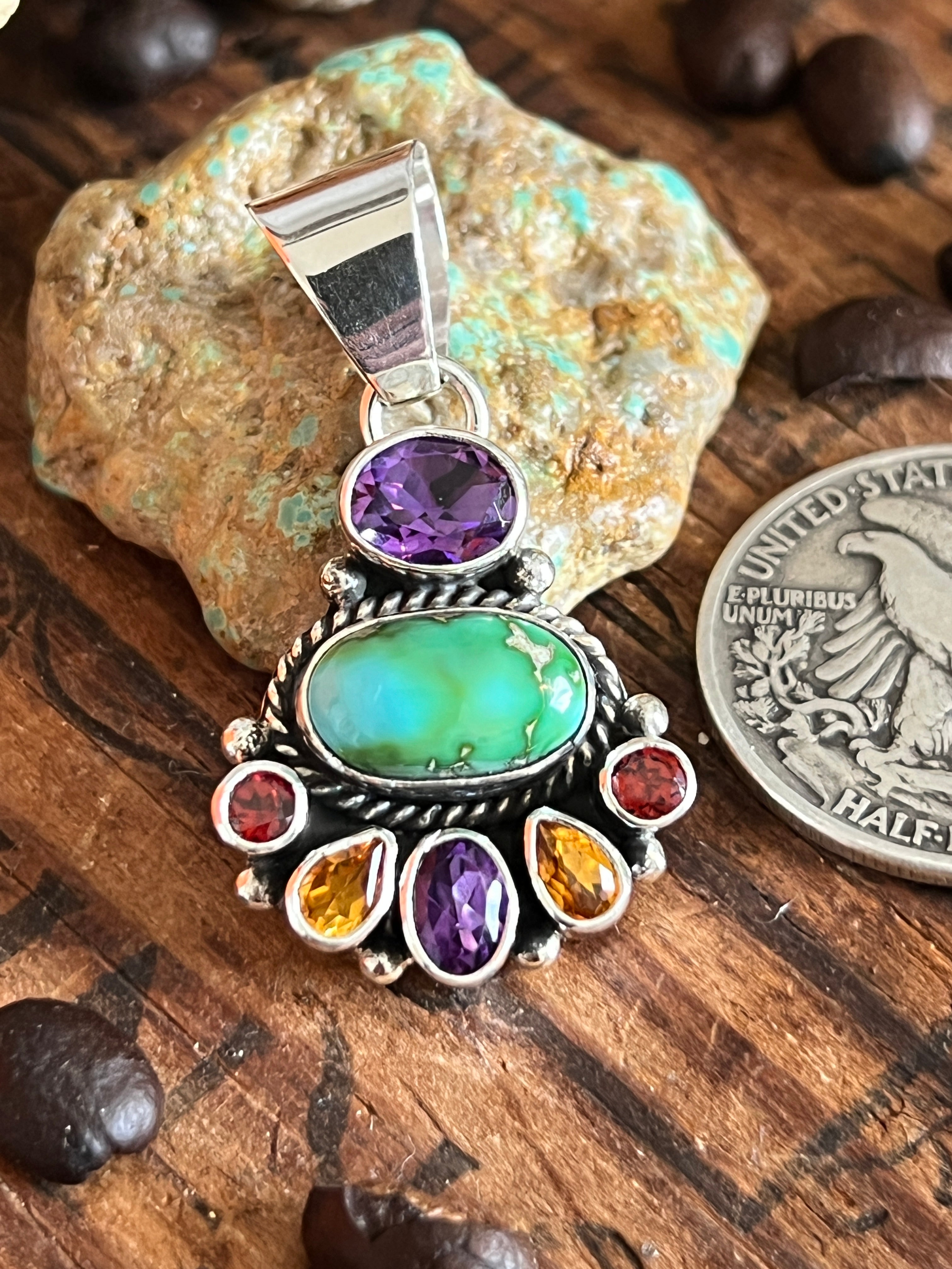 Handcrafted Silver Gems & Jewels Petite Cluster Pendant by Lucy Jake