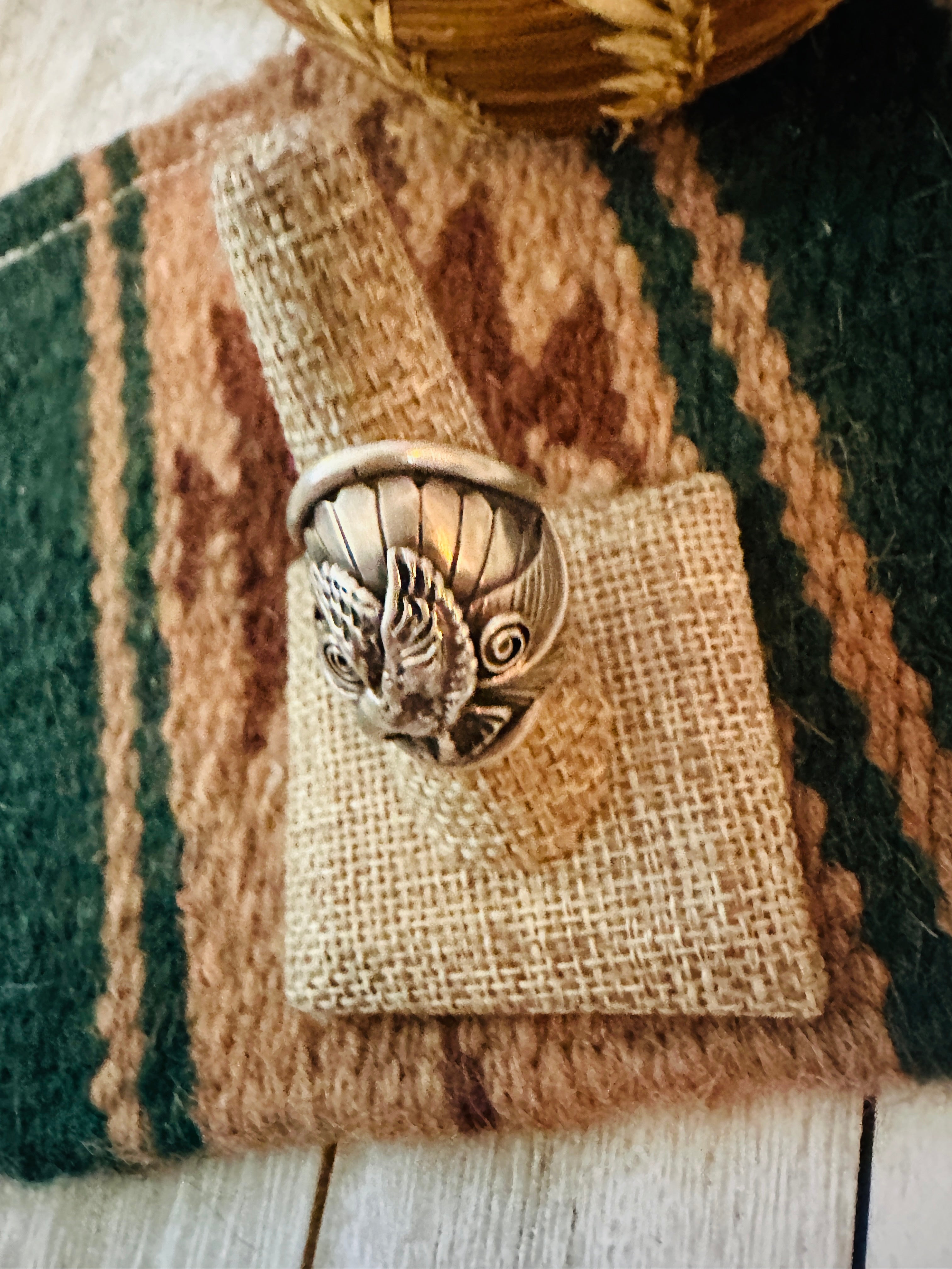 Handcrafted Old Pawn Sterling Silver Eagle Ring Size 9