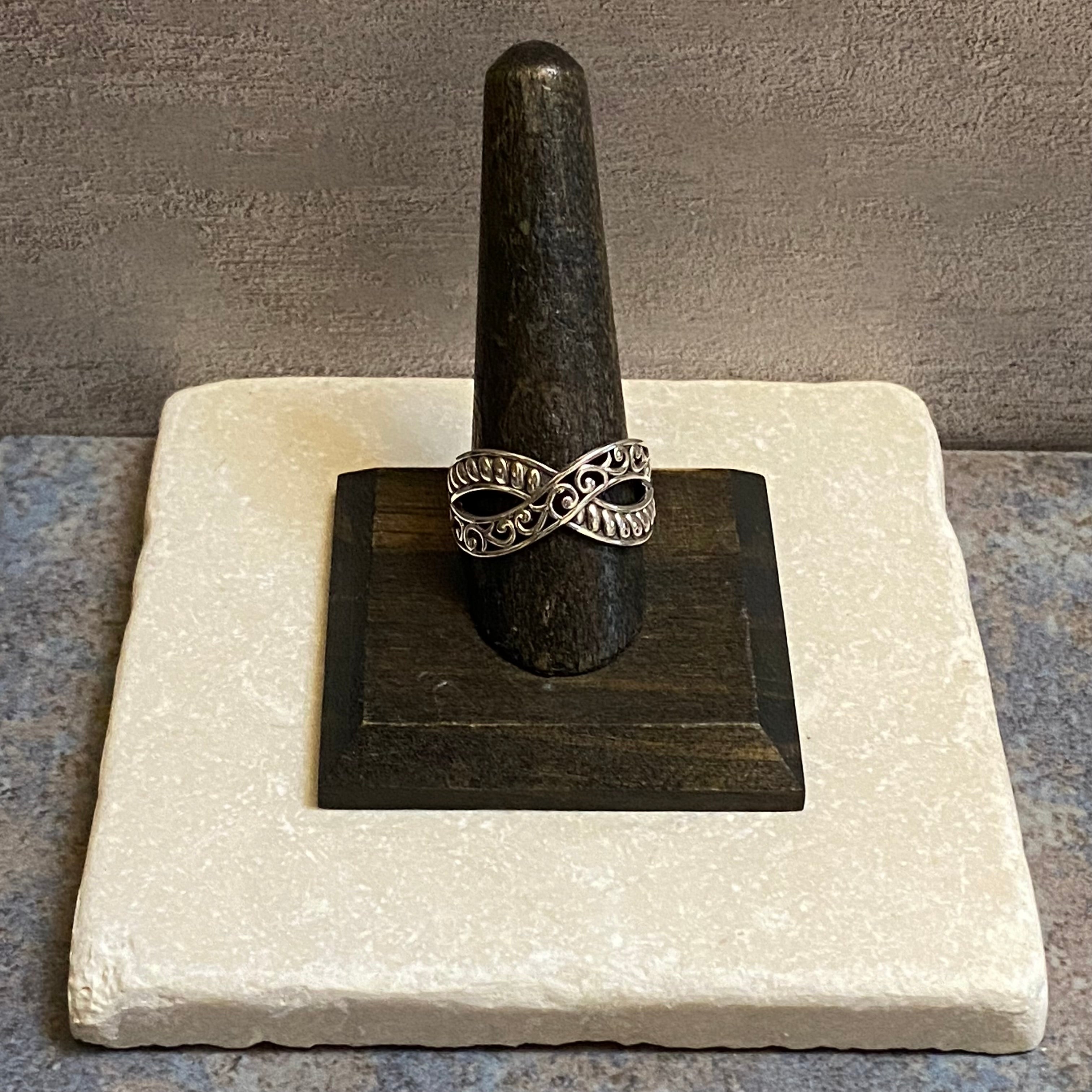 Sterling Silver Etched Woven Band Ring