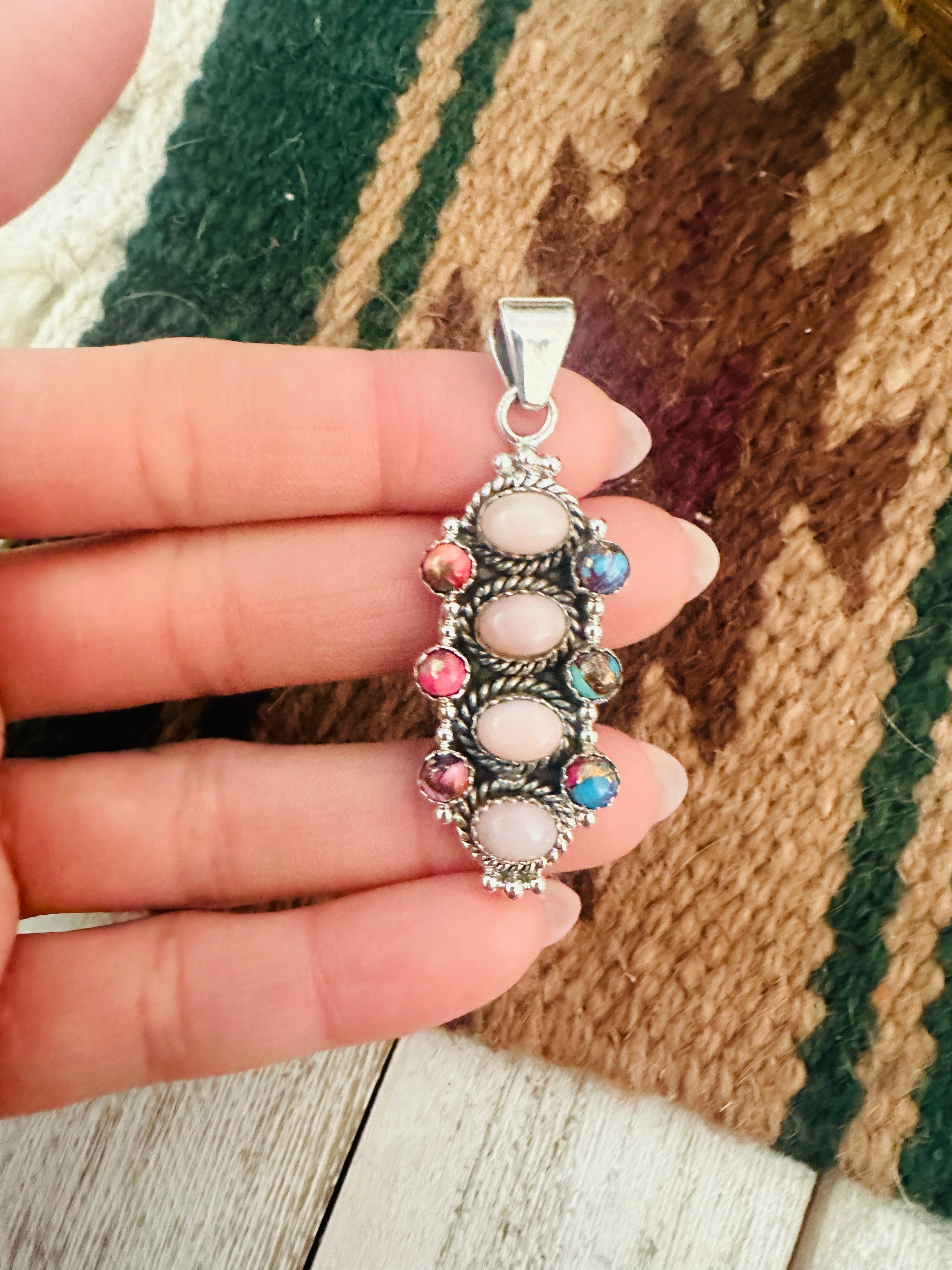 Handmade Multi Stone & Sterling Silver Pendant