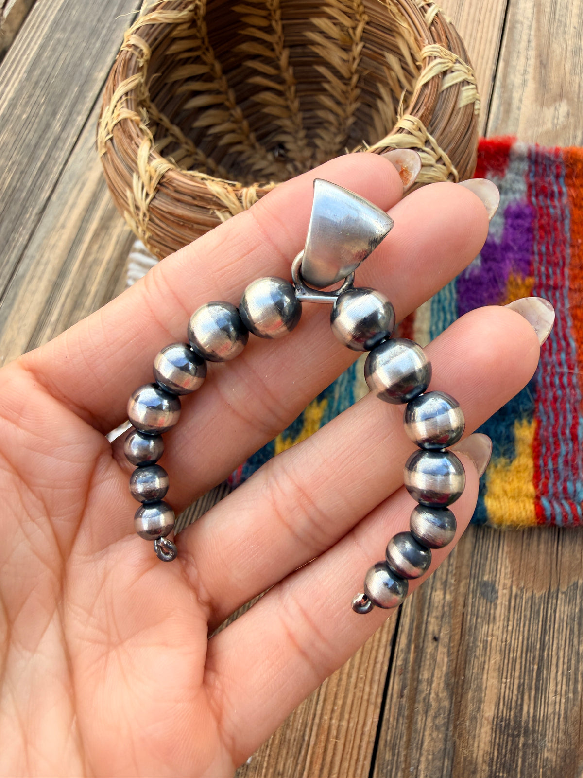 Handcrafted Sterling Silver Pearl Beaded Naja Pendant